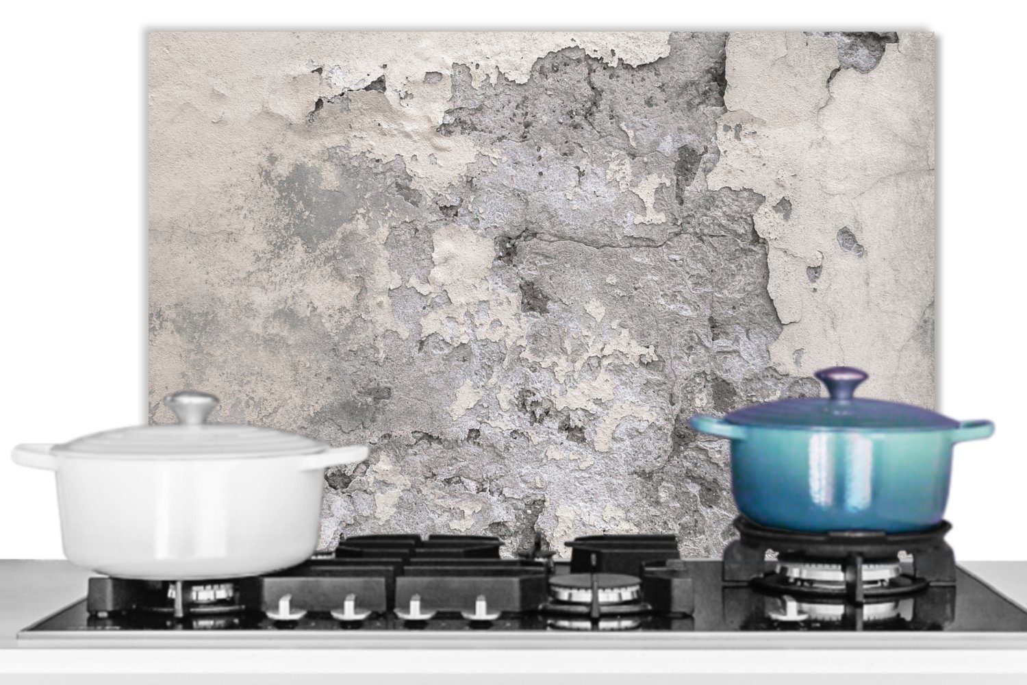 MuchoWow Küchenrückwand Beton Herdblende aus cm, Wandschutz, küchen - 60x40 - Farbe, (1-tlg), Grau Temperaturbeständig