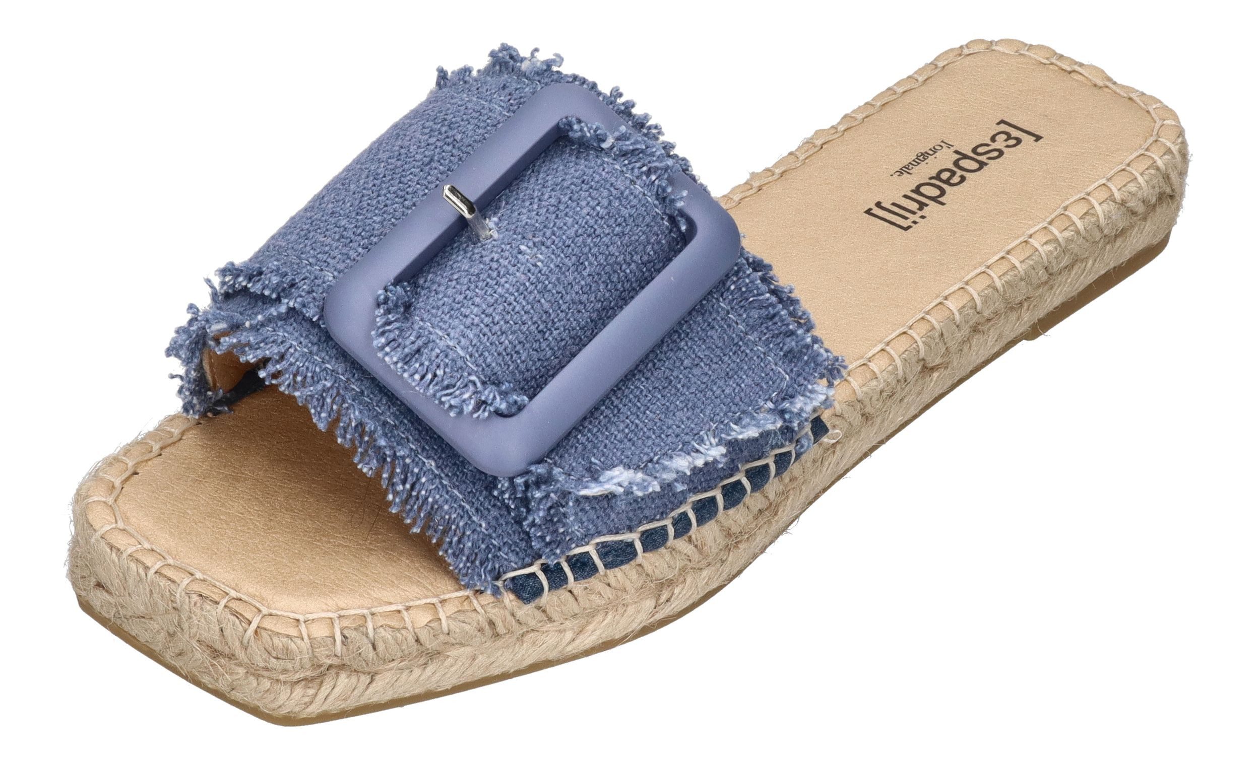 espadrij l´originale BELFORT LINEN Pantolette Dusty Blue