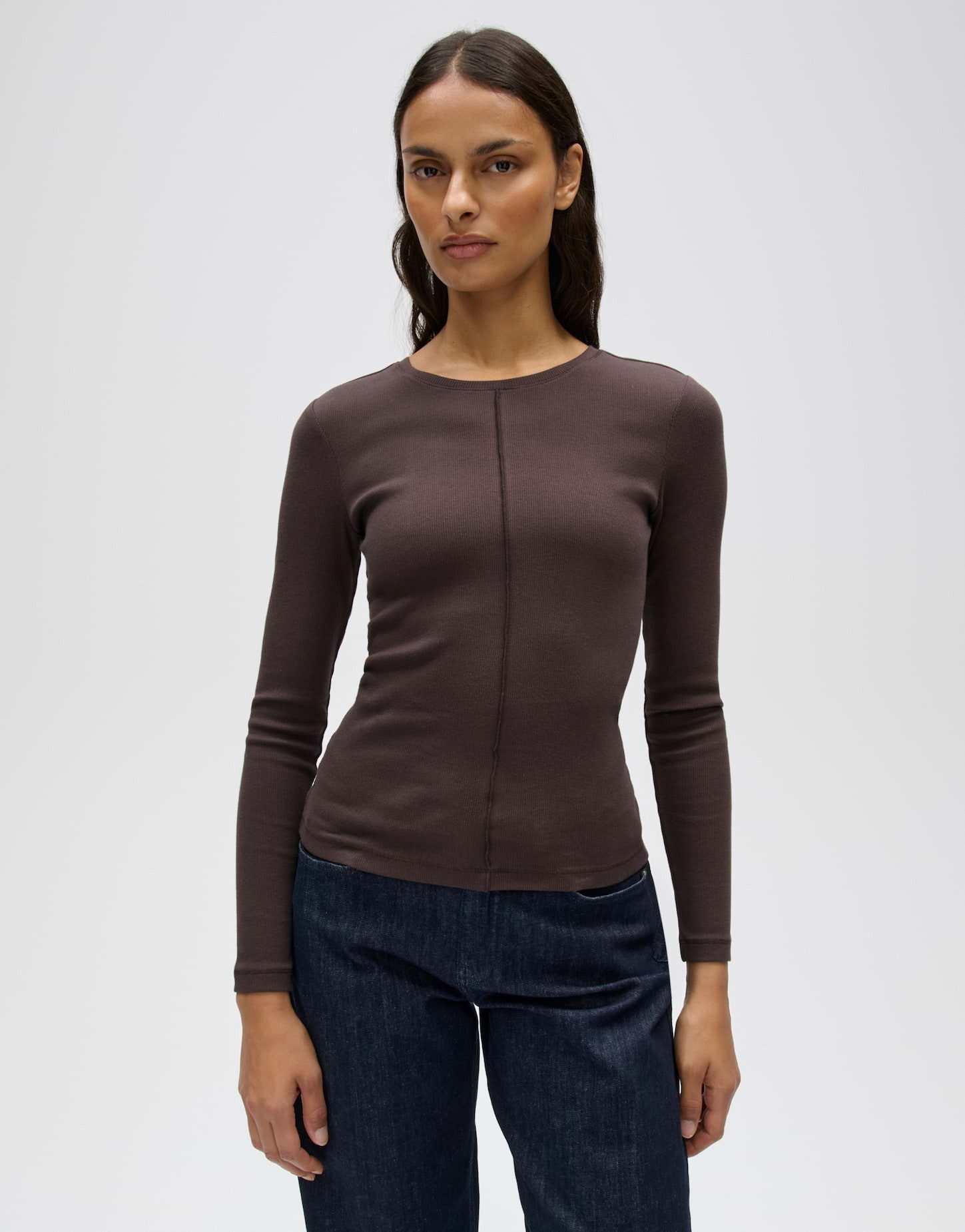 OPUS Langarmshirt Sadalie aus weichem Material Gerader Schnitt mit Rundhals für vielseitige Layerings