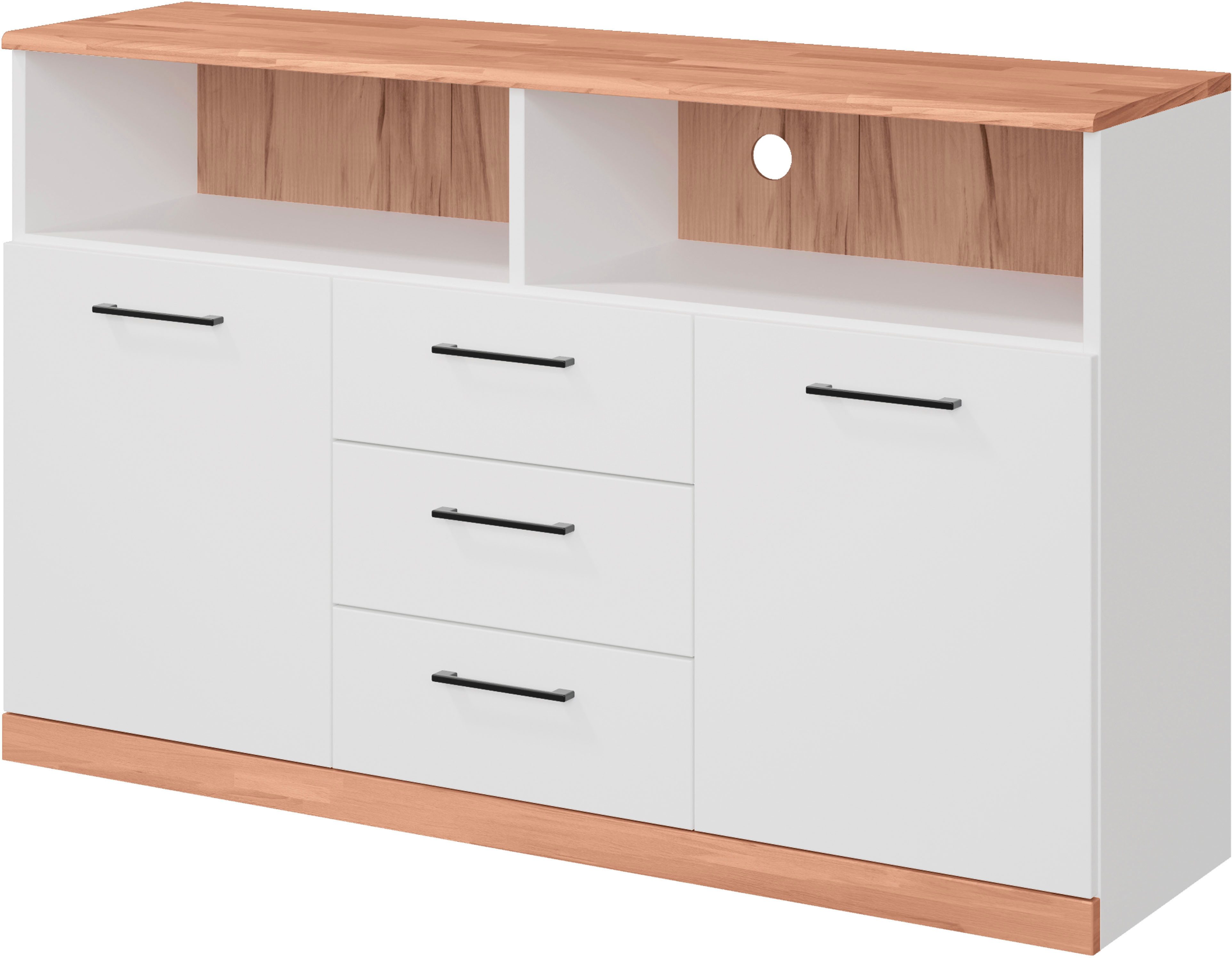 Home affaire Sideboard Ribe,130cm breit,80cm hoch,Oberplatte günstig online kaufen