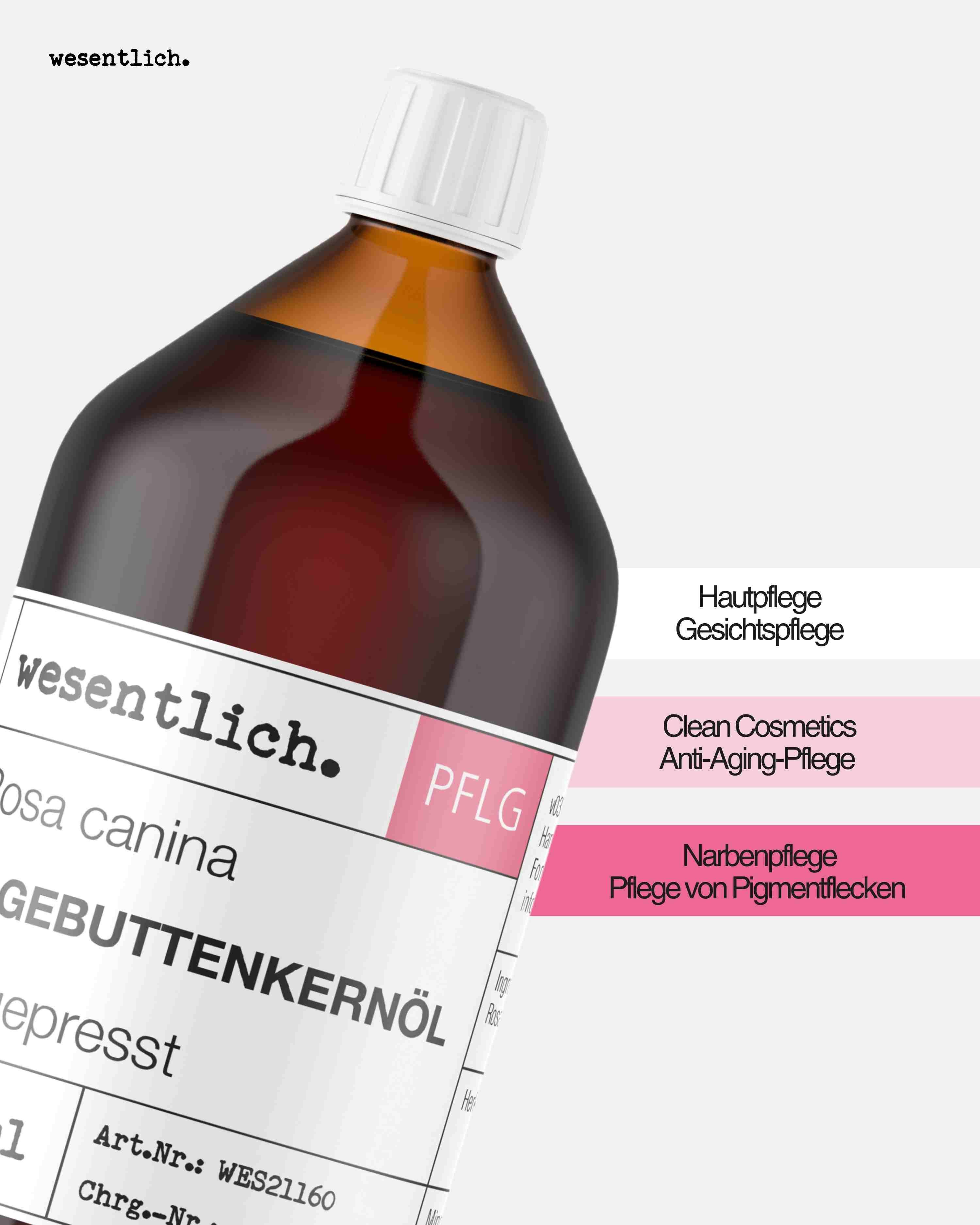 wesentlich. Körperöl Hagebuttenkernöl von wesentlich.