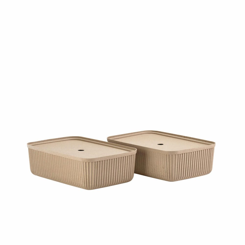 Zone Denmark Aufbewahrungsbox Pulp Natural Brown 2er Set, 48 x 32 cm (Set, 2 St)