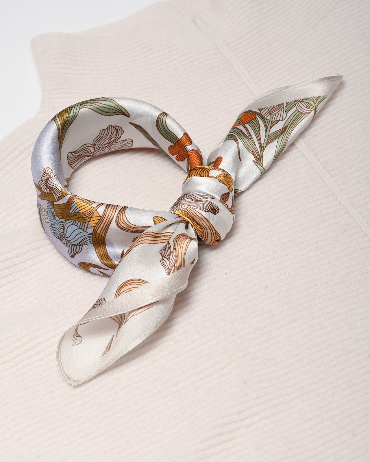 MayTree Seidentuch quadratisch,Lilien 53x53 cm, gold orange, Nickituch, Ban günstig online kaufen