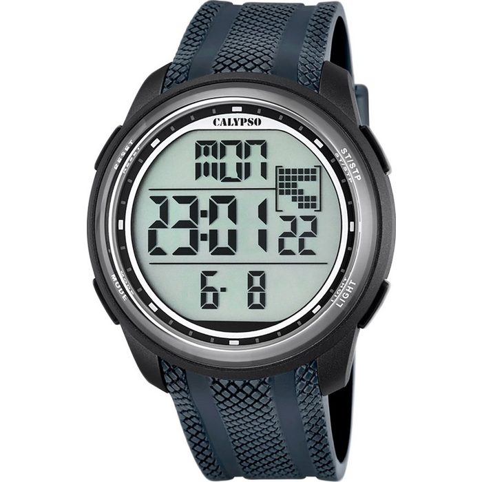CALYPSO WATCHES Digitaluhr Calypso Herren Uhr K5704/6 Kunststoff PUR (Armbanduhr) Herren Armbanduhr rund PURarmband grau Sport