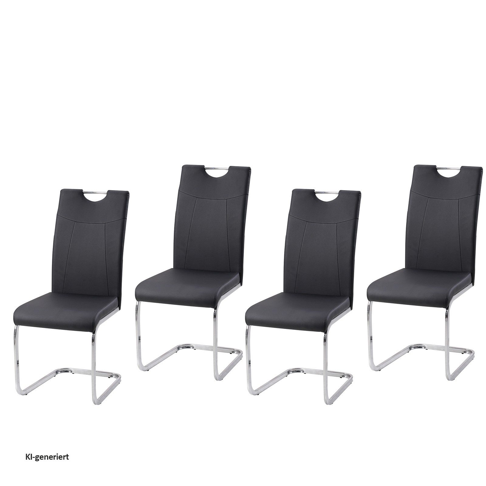 HTI-Line Freischwinger Schwingstuhl KellyC PU 4er (Set, 4 St), Freischwinger Esszimmerstuhl Kunstleder