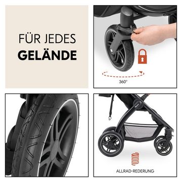 Hauck Kinder-Buggy UpTown - XXL - Melange Black, Sportwagen - Liegefunktion, höhenverstellbar bis 25 kg mit Regenschutz