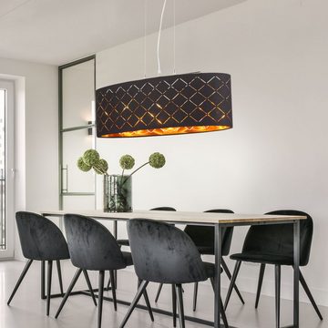 etc-shop LED Pendelleuchte, Leuchtmittel inklusive, Warmweiß, Deckenleuchte Lampe Wohnzimmer hängend schwarz gold Wohnzimmer