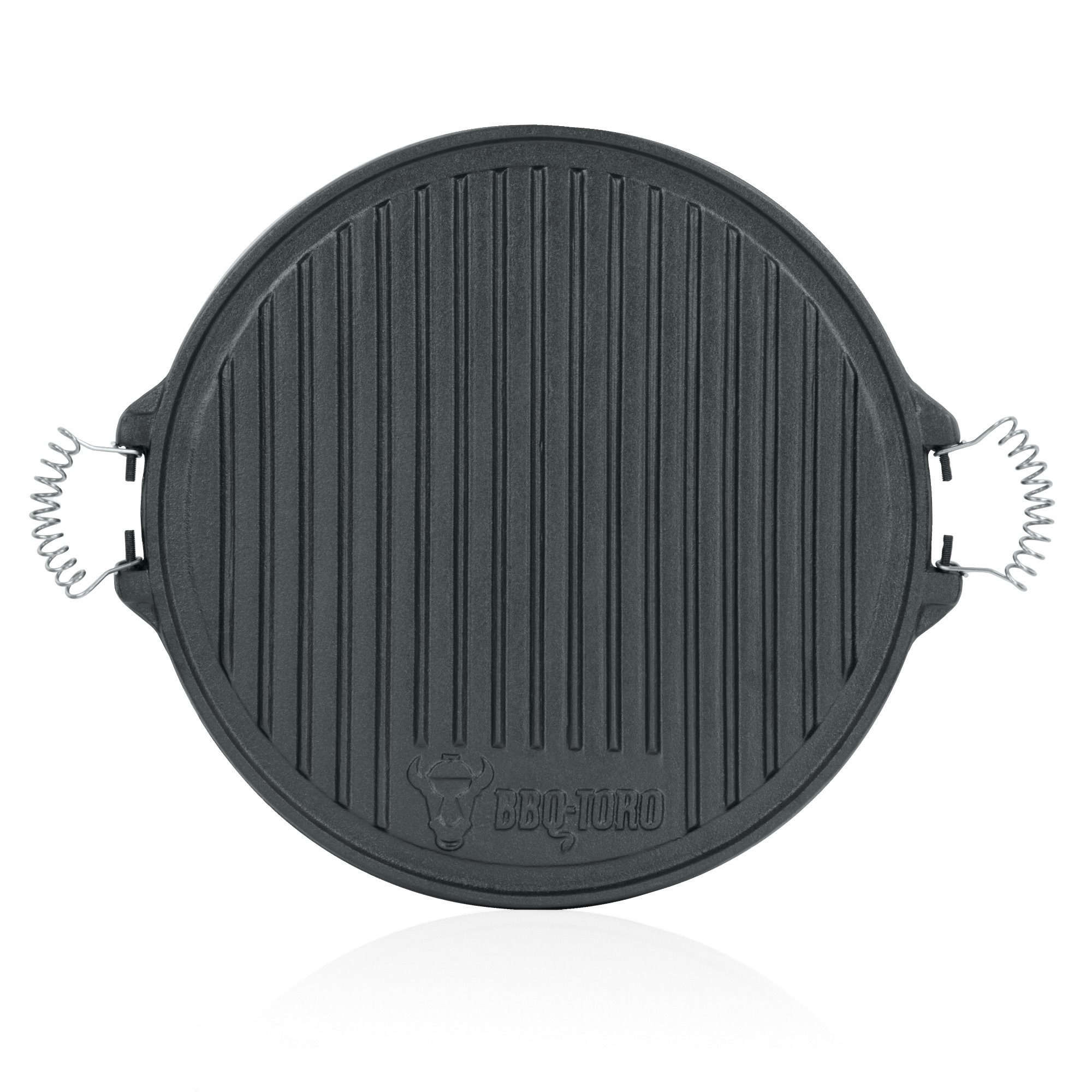 BBQ-Toro Grillplatte Gusseisen, mit Griffen, Ø 42 cm, Wendeplatte, emailliert (matt)