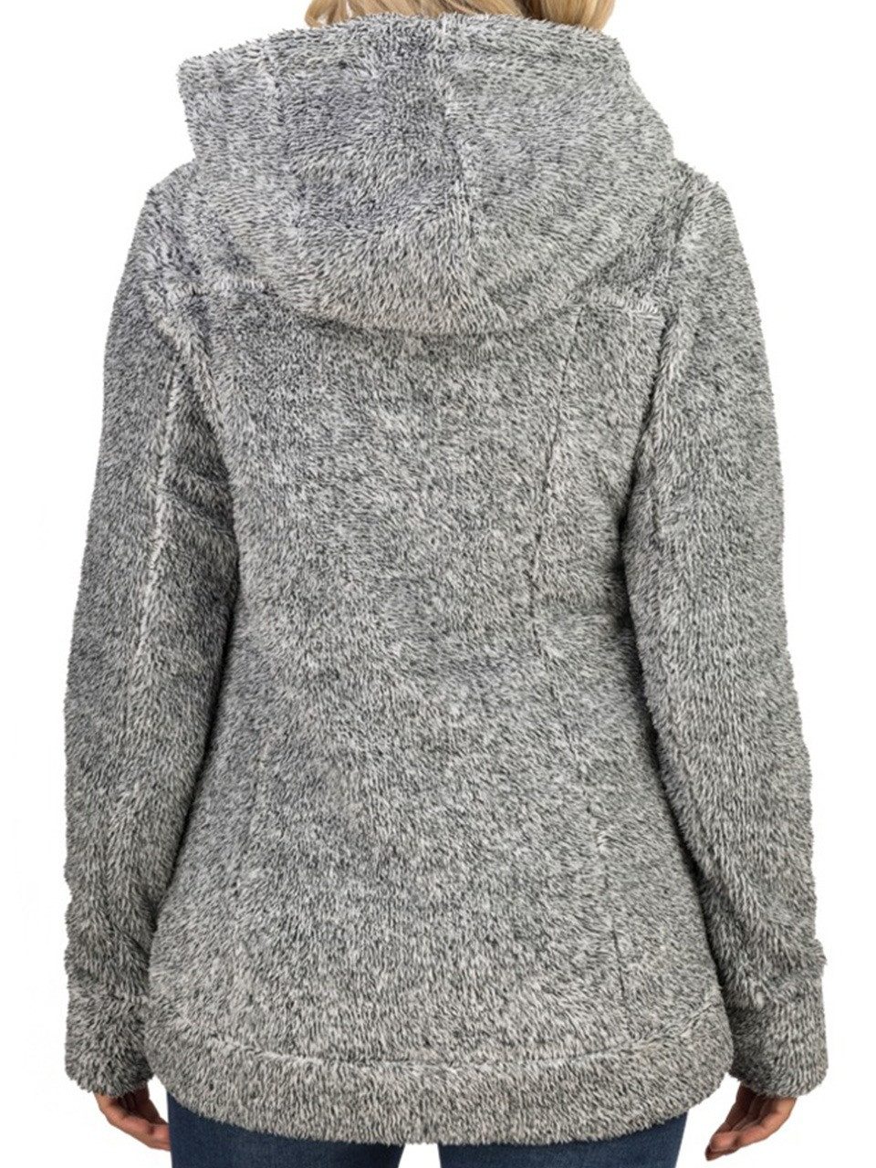 DENIMFY Outdoorjacke Damen Fleecejacke DFMila Regular Fit Kapuzenjacke mit Teddyfleece – Bild 2 von 5