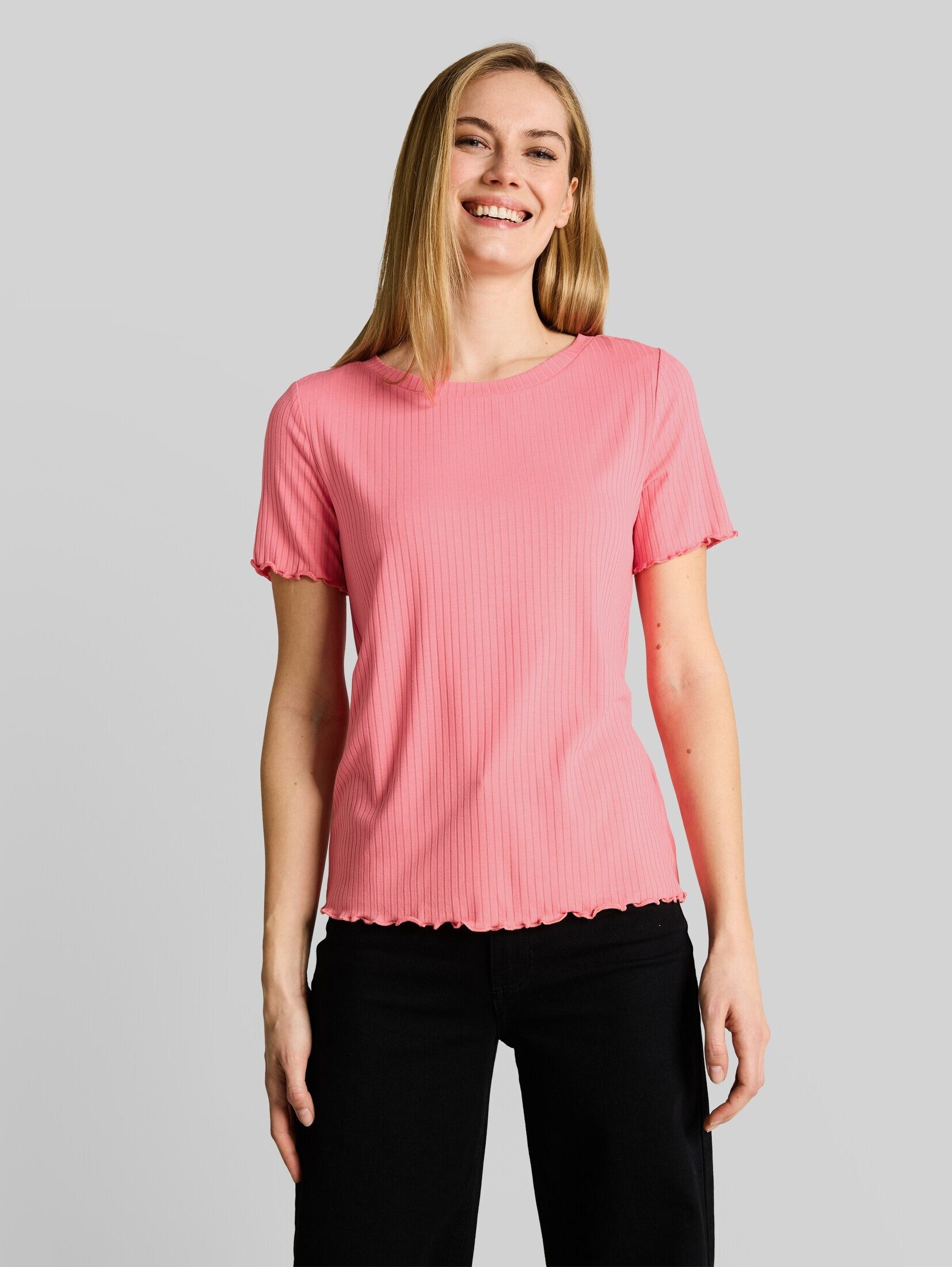 TOM TAILOR T-Shirt T-Shirt T-Shirt mit Rippstruktur
