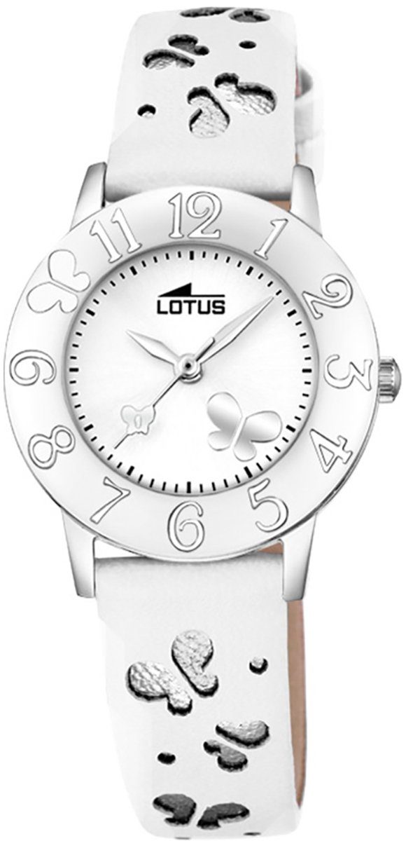 Lotus Quarzuhr klein rund, 28mm), Jugend Leder, weiß Lotus L18269/1 Uhr (ca. Armbanduhr Elegant Jugend Lederarmband