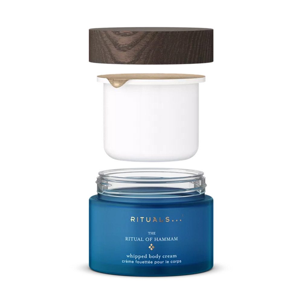 Rituals Körpercreme Rituals Hammam Whipped Body Cream Refill 220 ml, 1-tlg., Reichhaltige Körpercreme mit Arganöl und Eukalyptus