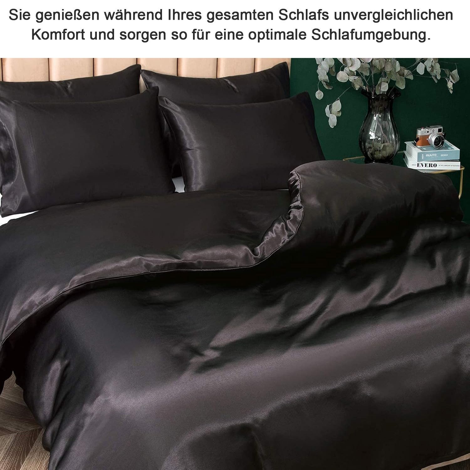 Refttenw Bettwäsche Satin Bettwäsche Set, 3 günstig online kaufen
