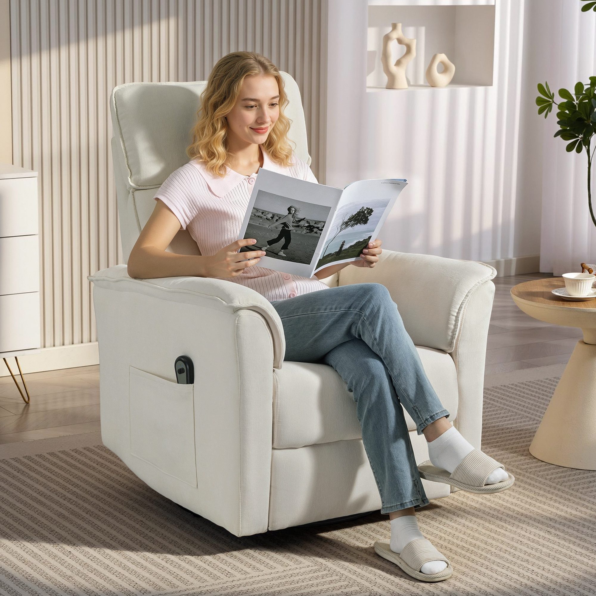 HOMCOM Relaxsessel mit Liegefunktion (elektrischer Fernsehsessel, 1-St., Re günstig online kaufen