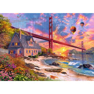 Trefl Puzzle Sonnenuntergang an der Golden Gate Bridge Puzzle, 1000 Puzzleteile, Made in Europe