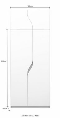 Müller SMALL LIVING Kleiderschrank PLANE Ausstattung Nr. 3 Inklusive einer innenliegenden Tür, einer Kleiderstange und 12 Fächern