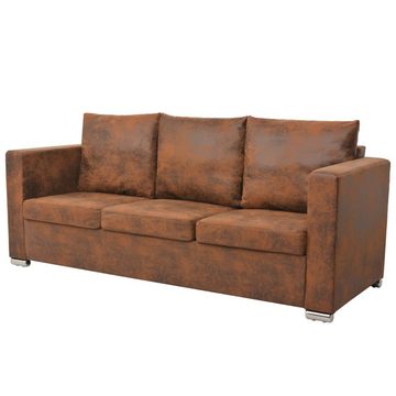 furnicato Sofa Sofagarnitur 2-tlg. Künstliches Wildleder