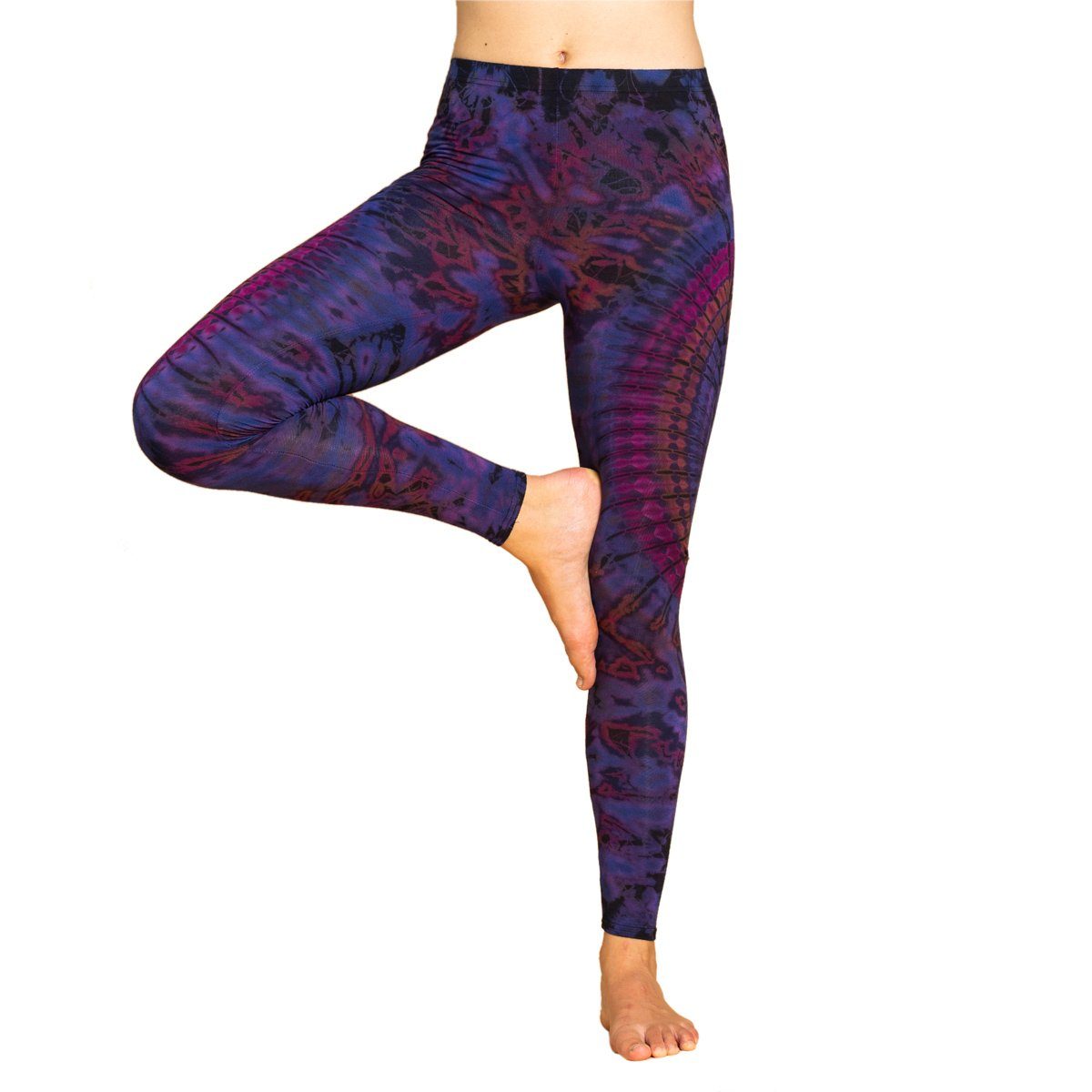 PANASIAM Leggings Unikat Batik Leggings 'Dschungel' aus natürlicher Viskose Tiedye Batik alternative lange Hippie Leggings Yogaleggings Sportleggings