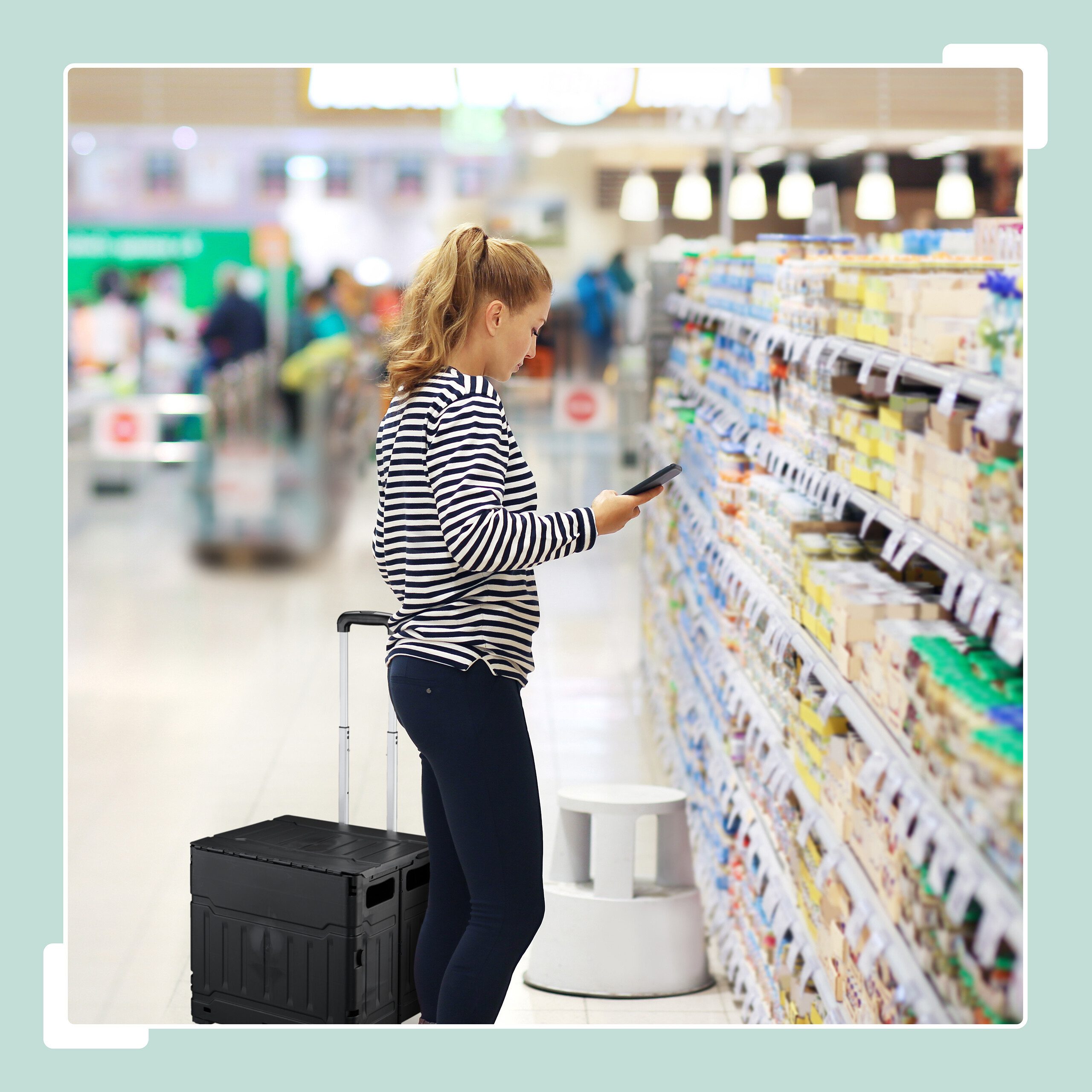 relaxdays Einkaufstrolley Treppensteig, 47 l, schwarz günstig online kaufen