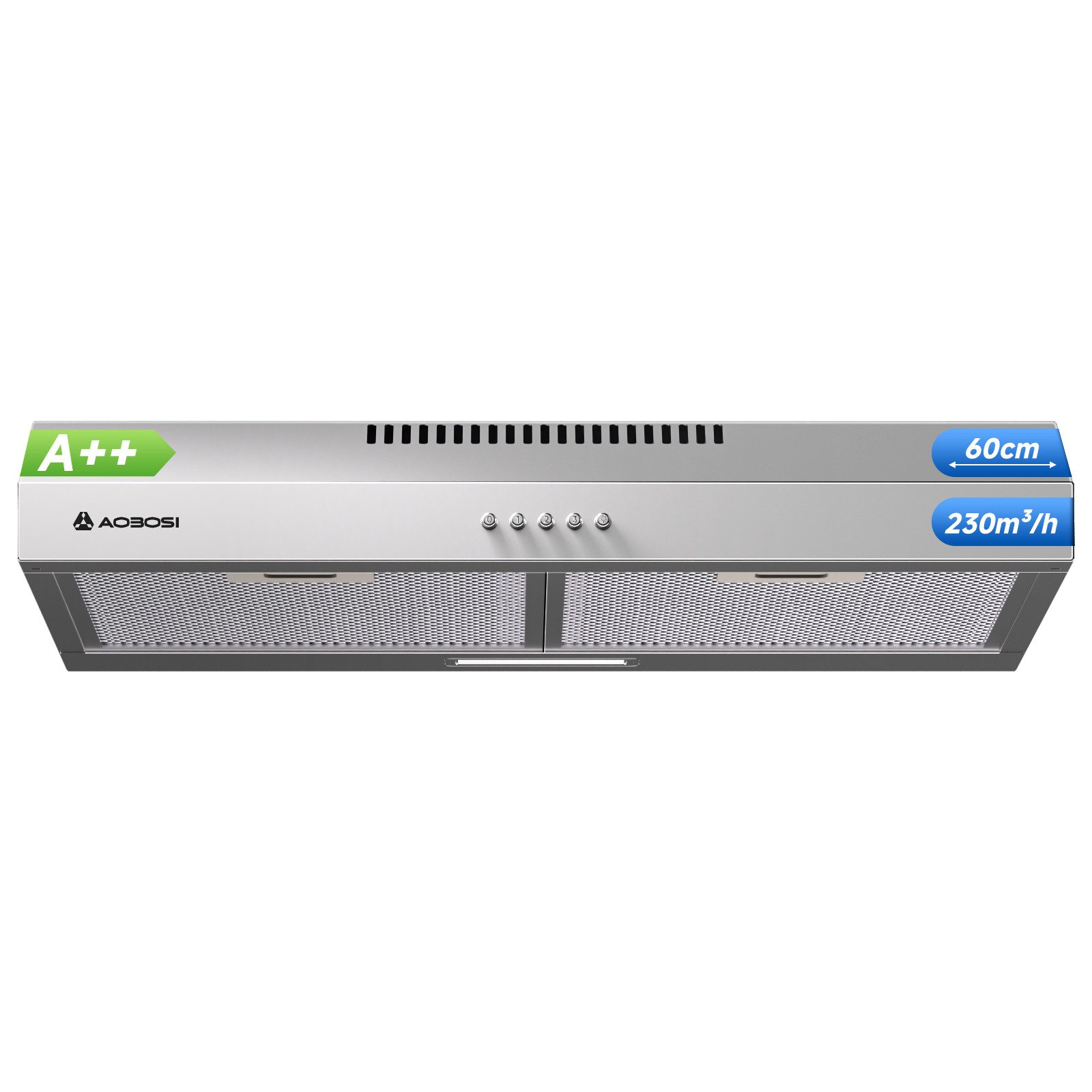 AMZCHEF Unterbauhaube TZ-CE-TF51OT60A21-AC-I2-BU TZ-CE-TF51OT60A21-AC-I2-BU, Dunstabzugshaube 60cm, A++, 3 Stufen, Edelstahl
