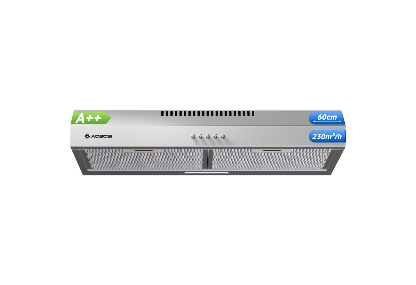 AMZCHEF Unterbauhaube TZ-CE-TF51OT60A21-AC-I2-BU Dunstabzugshaube 60cm, A++, 3 Stufen, Edelstahl