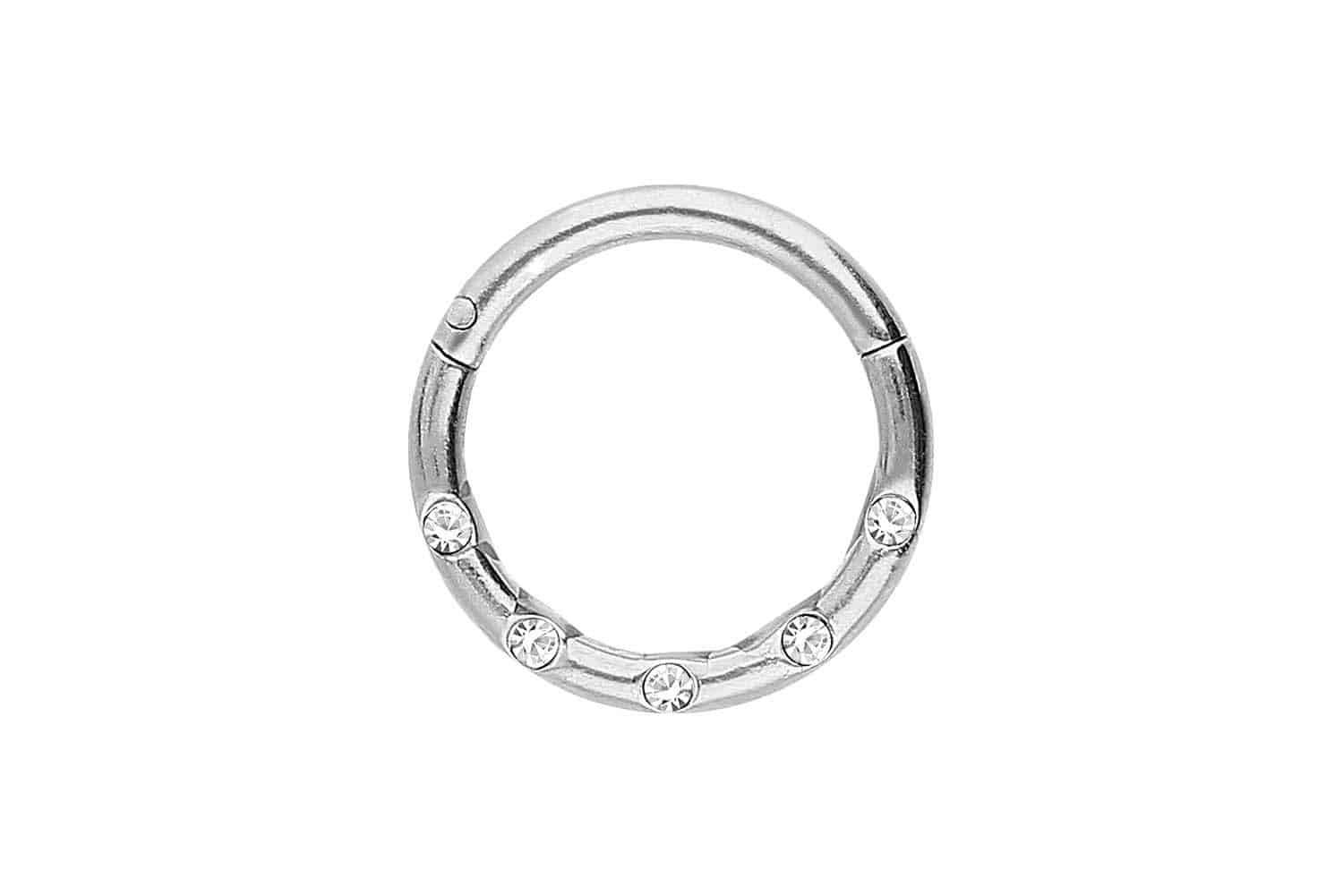 Nasenpiercing Chirurgenstahl Segmentring Clicker 5 KRISTALLE Ohrpiercing Septum Nase