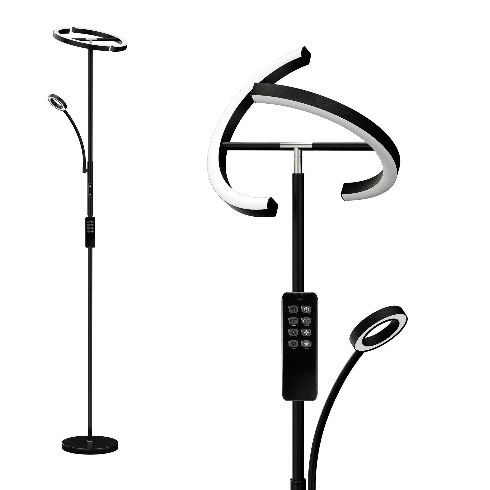 LED Stehlampe 20W+7W LED Stehleuchte Dimmbar Leseleuchte Deckenfluter Lampe