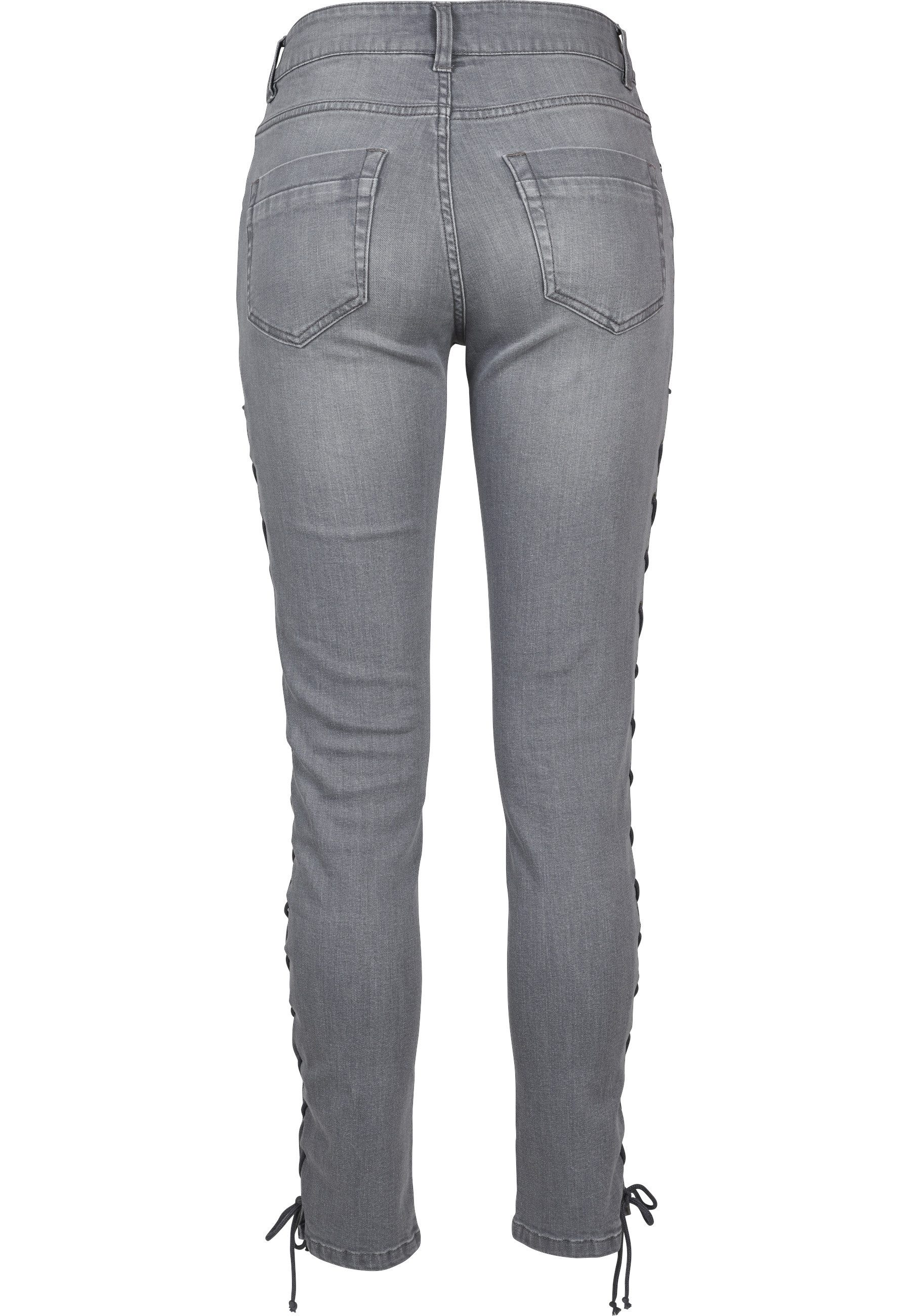 URBAN CLASSICS Bequeme Jeans Urban Classics Damen Ladies Denim Lace Up Skinny Pants (1-tlg)