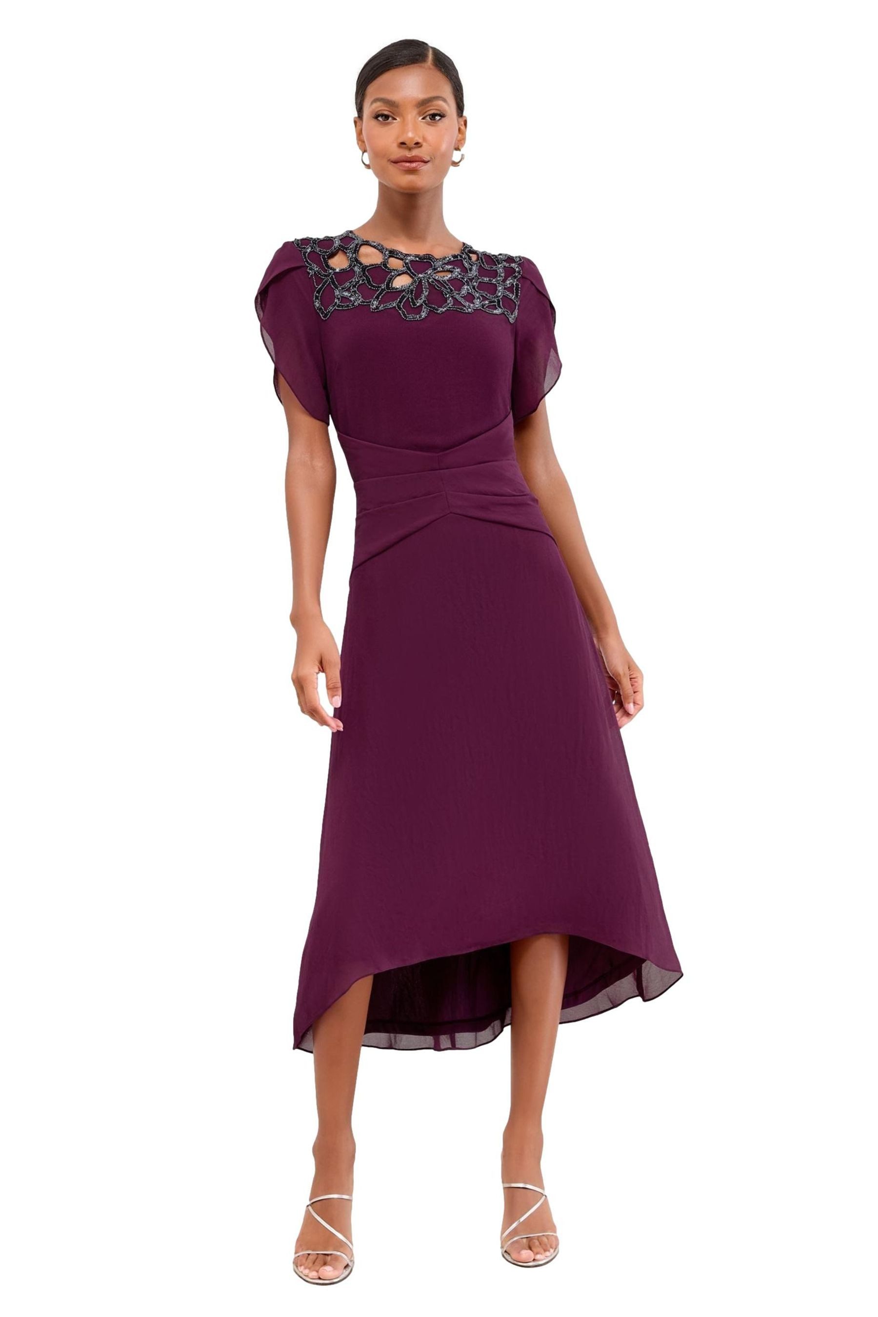 LIPSY Midikleid Lipsy kurzärmeliges ausgestelltes Midikleid Petite (1-tlg)