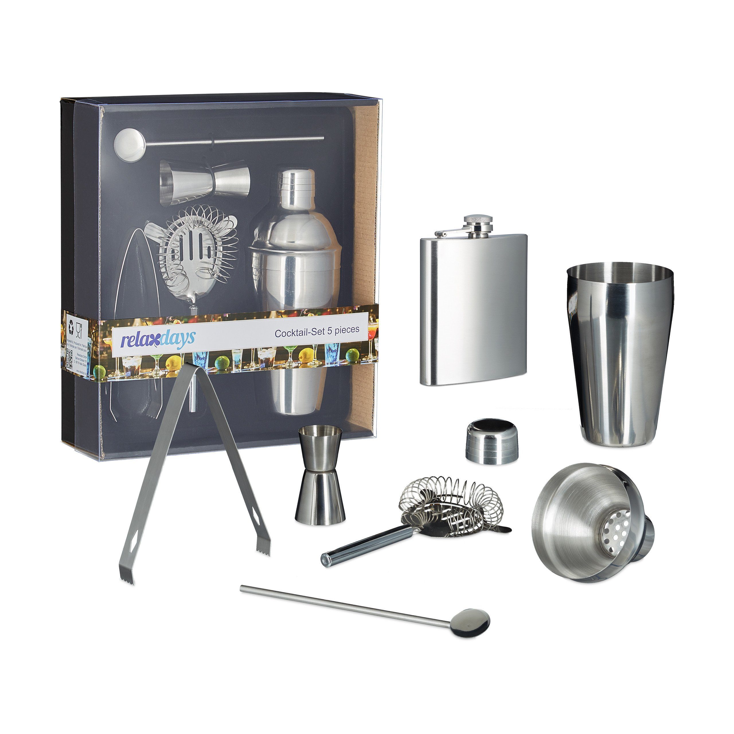 Cocktail Shaker 6 teiliges Bar-Set Edelstahl