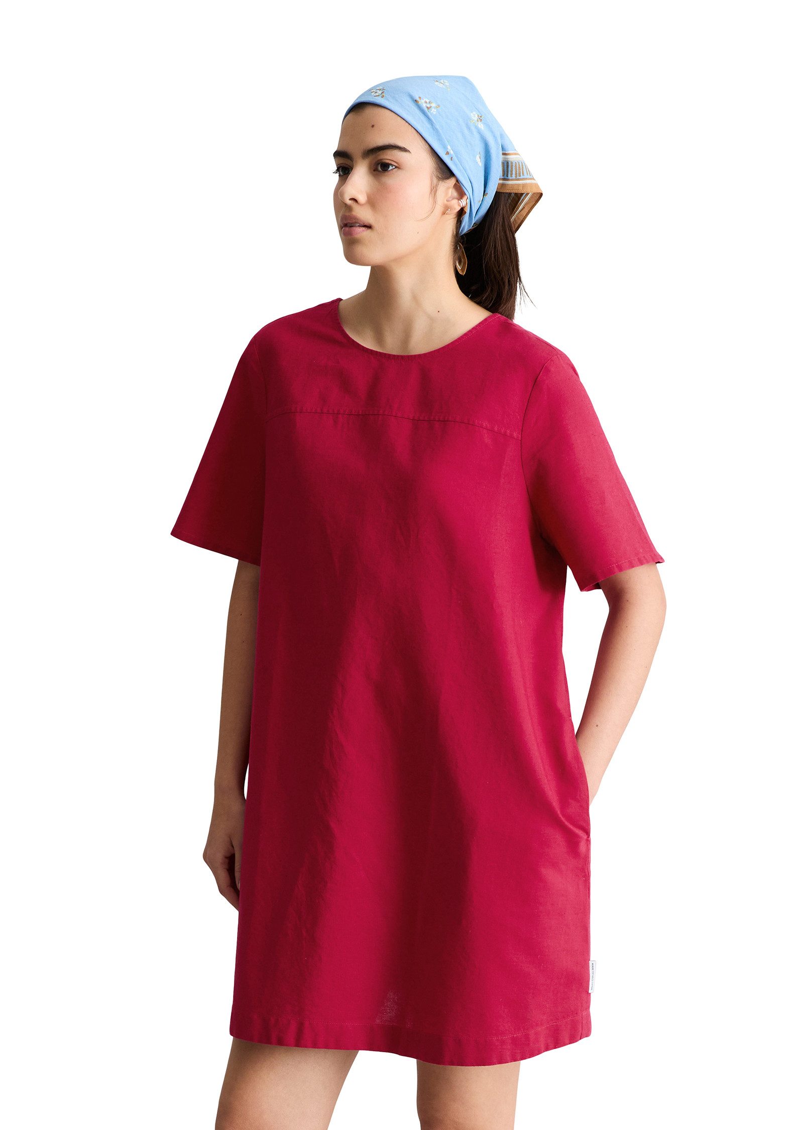 Marc O'Polo DENIM Midikleid relaxed aus Leinen-Baumwolle-Mix