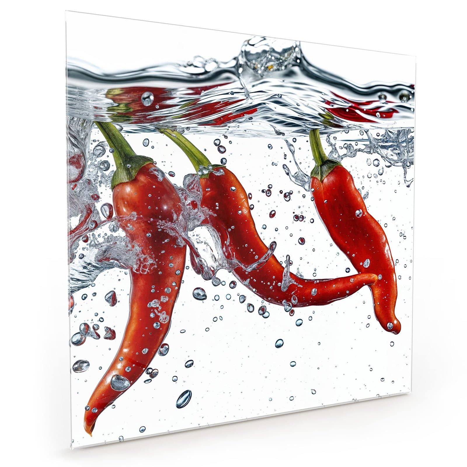 Primedeco Küchenrückwand Spritzschutz, Herdblende aus Glas - Motiv Chilis i günstig online kaufen