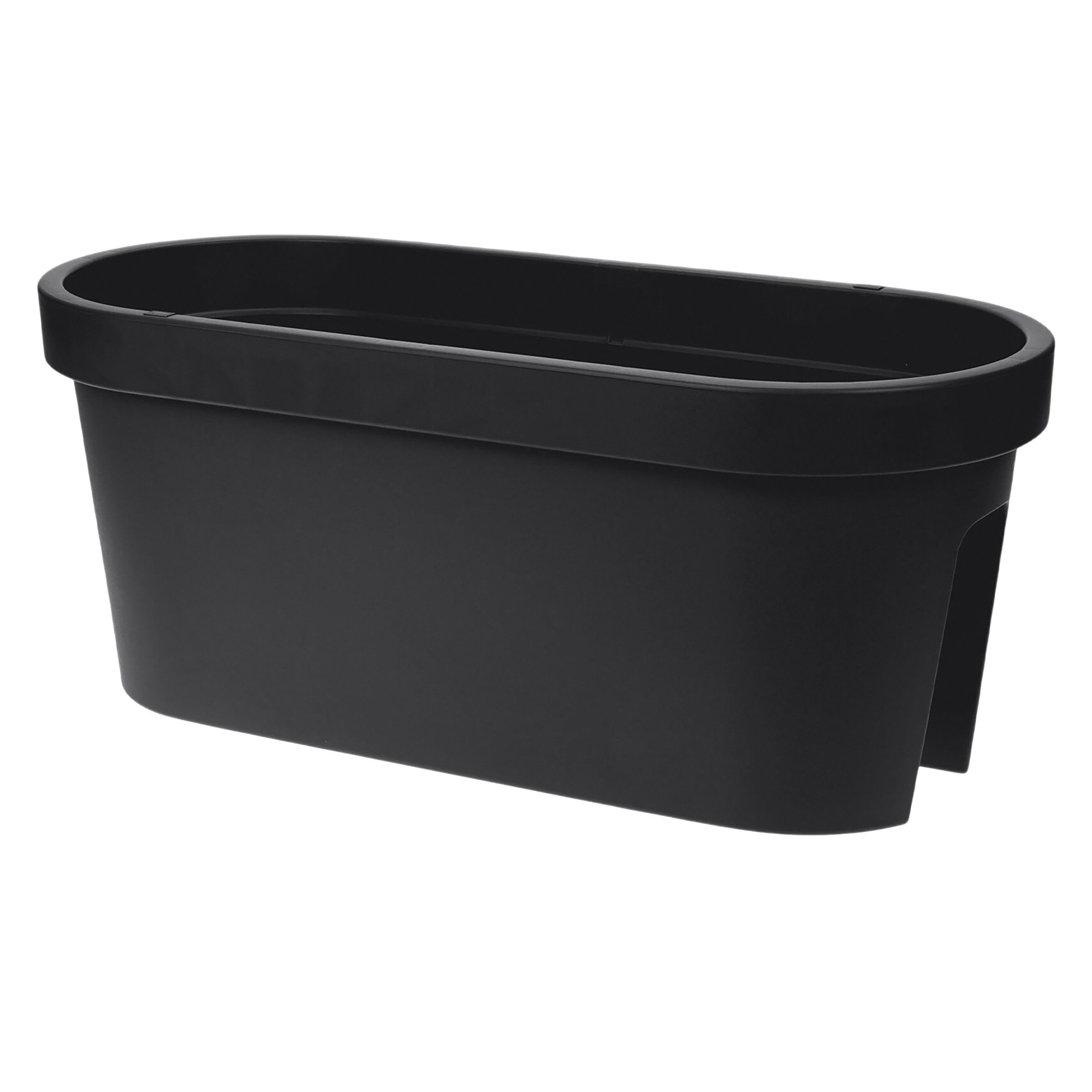 Spetebo Blumentopf Balkon Blumentopf OVAL - groß / anthrazit (Stück, 1 St., Pflanztopf), Kunststoff Pflanzkasten zum Einhängen