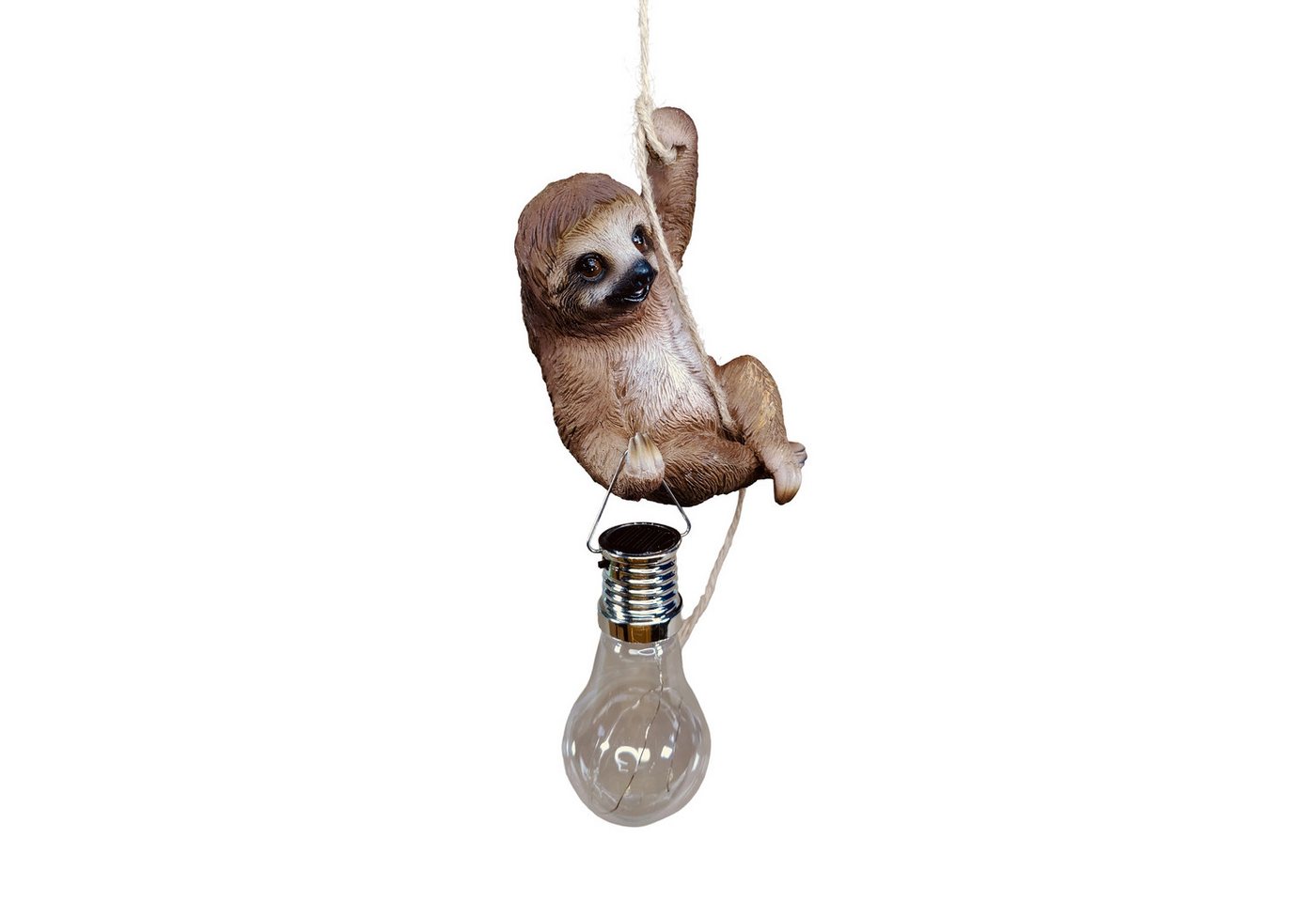 colourliving LED-Dekofigur Solar-Gartenfigur Faultier zum Aufhängen – Wetterfeste LED-Dekoleuchte (1 St), mit Dämmerungssensor und einem manuellen Ein-/Ausschalter