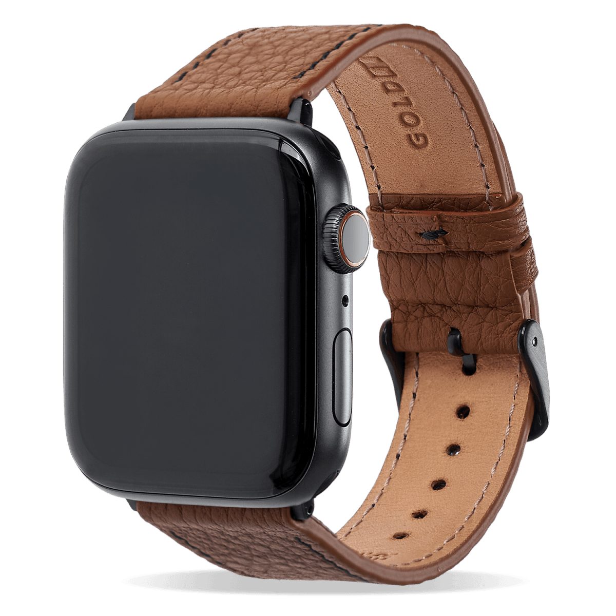 GOLDBLACK Smartwatch-Armband GOLDBLACK Apple Watch Armband Nappa braun (Adapter schwarz) 38/40/41Mm