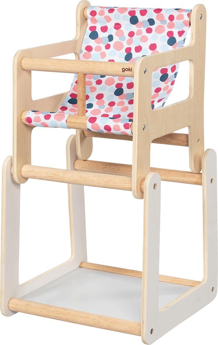 goki Puppenstuhl Puppenhochstuhl mit Tisch, 2in1, 2 in 1