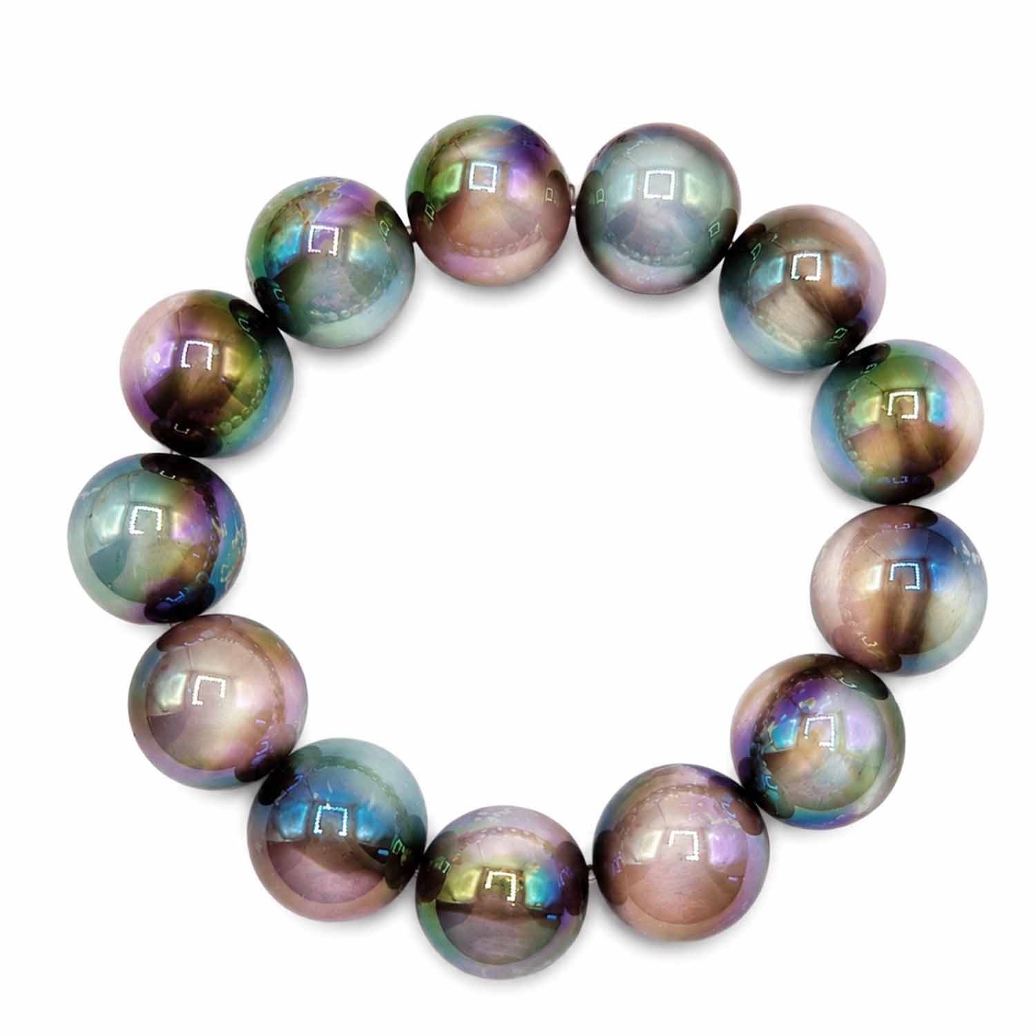 Impala Perlenarmband Armband Rio mit 16 mm Perlen – schimmernder Farbverlauf, Statementarmband, Made in Germany