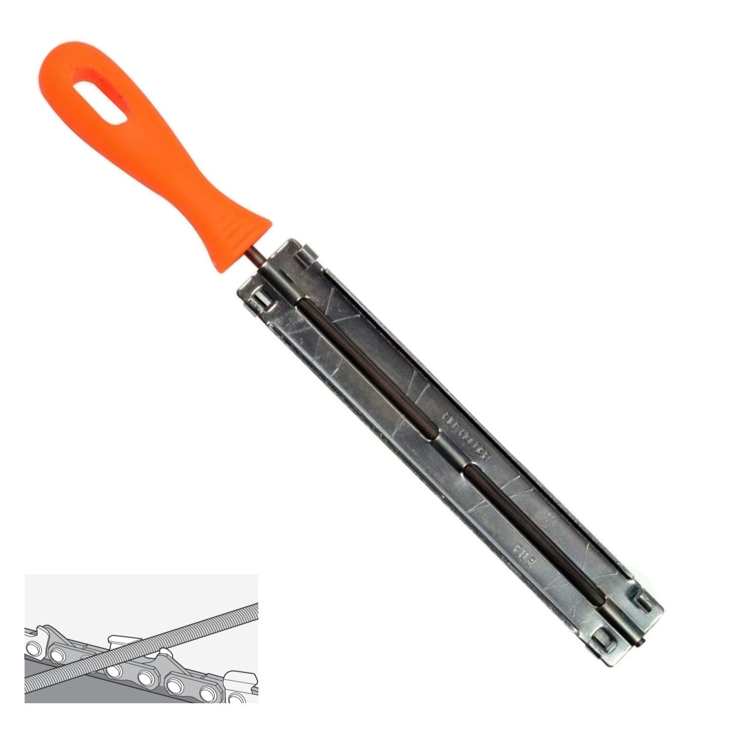 TRIZERATOP Feile Feilenhalter mit Rundfeile Ø 4mm für Sägeketten 3/8", (Feilenhalter mit Rundfeile Ø 4mm für Sägeketten 3/8", 3 St)