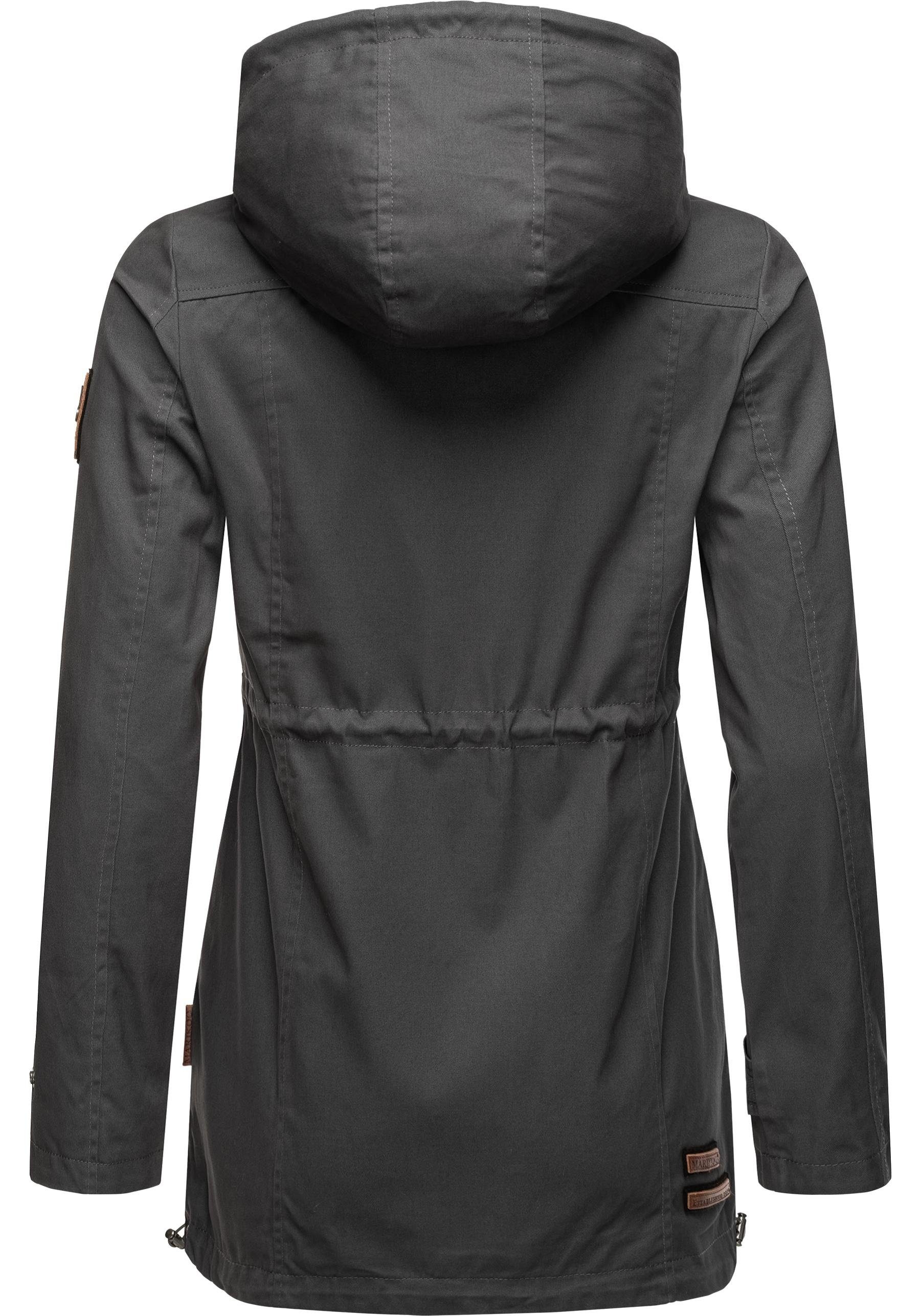 Marikoo Outdoorjacke Nyokoo modische Baumwoll Übergangsjacke mit großer Kapuze