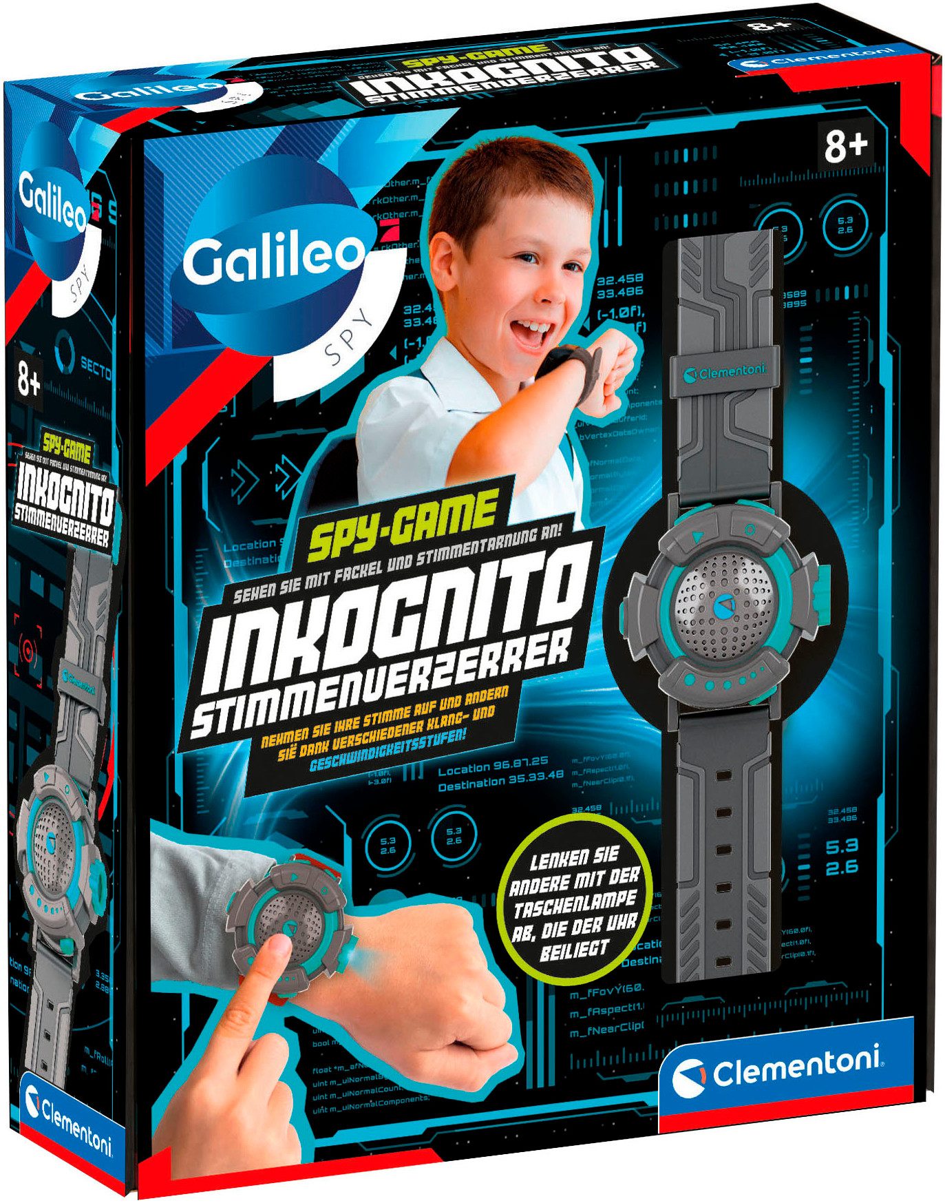 Clementoni® Experimentierkasten Galileo Spy, Inkognito Spionage-Uhr