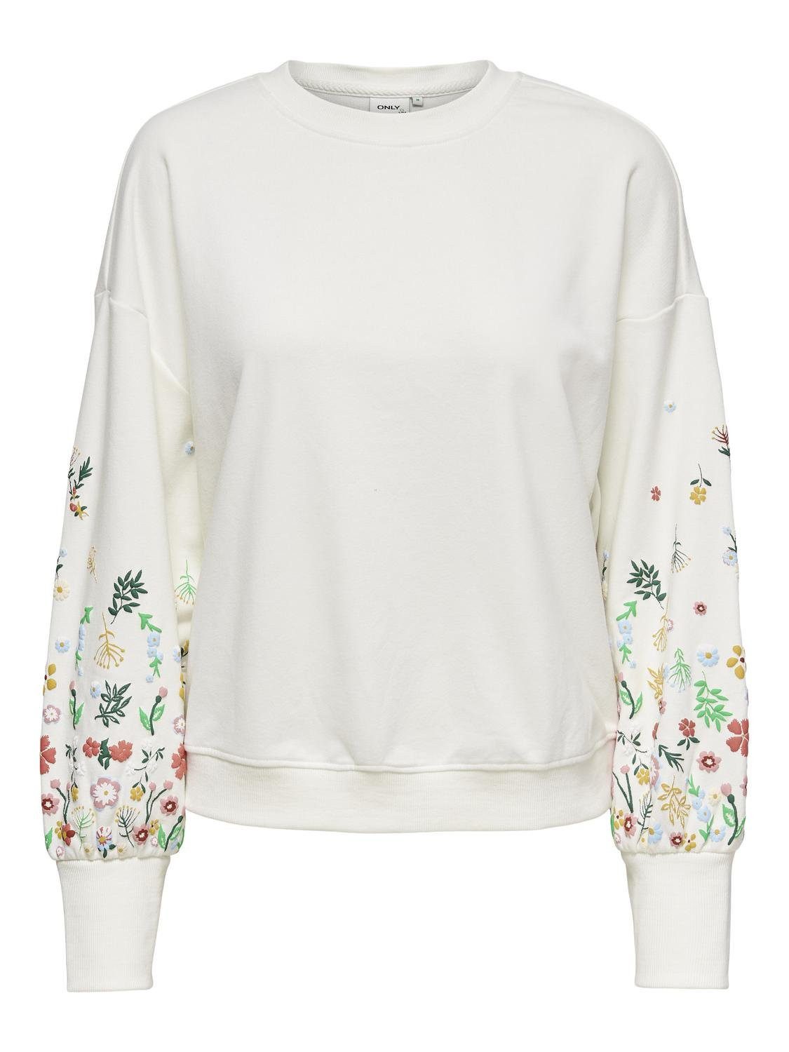 Sweatshirt ONLBROOKE L/S O-NECK FLOWER SWT