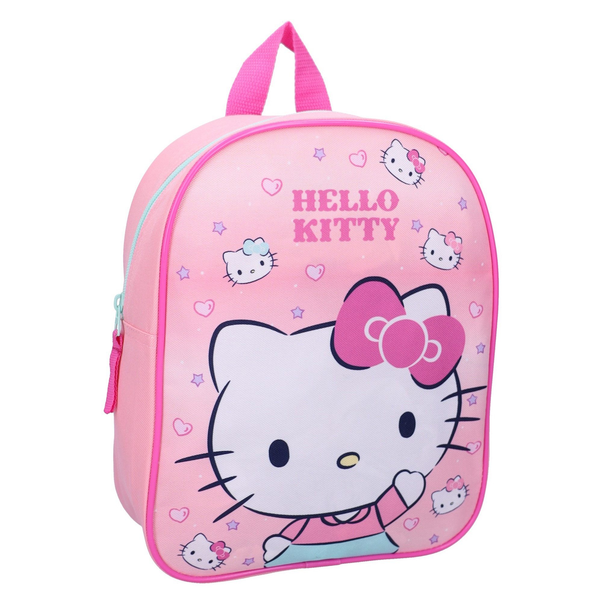 Hello Kitty Kinderrucksack Kinder Rucksack Rosa mit Hauptfach für Schule Kita und Freizeit