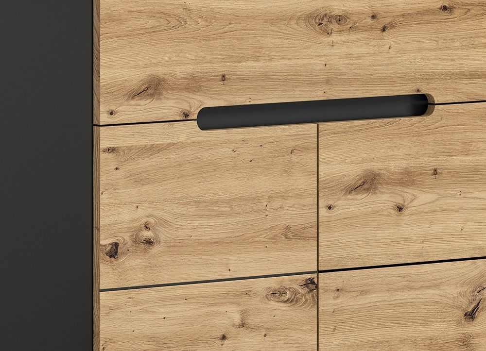 xonox.home Sideboard Schuhschrank, Kommode Canu, grau / Artisan Eiche, 80 cm