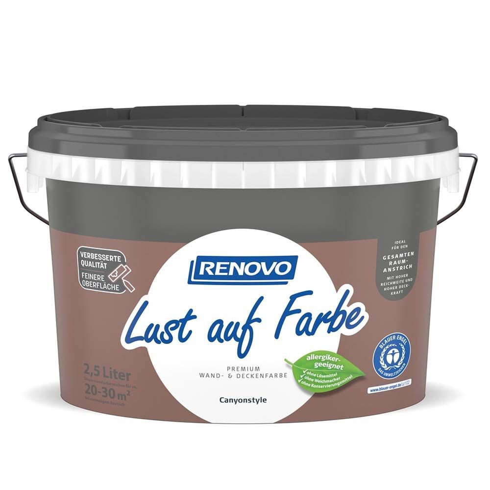 Renovo Wandfarbe Renovo Wand- und Deckenfarbe Lust auf Farbe matt 2,5 Ltr. Canyonstyle