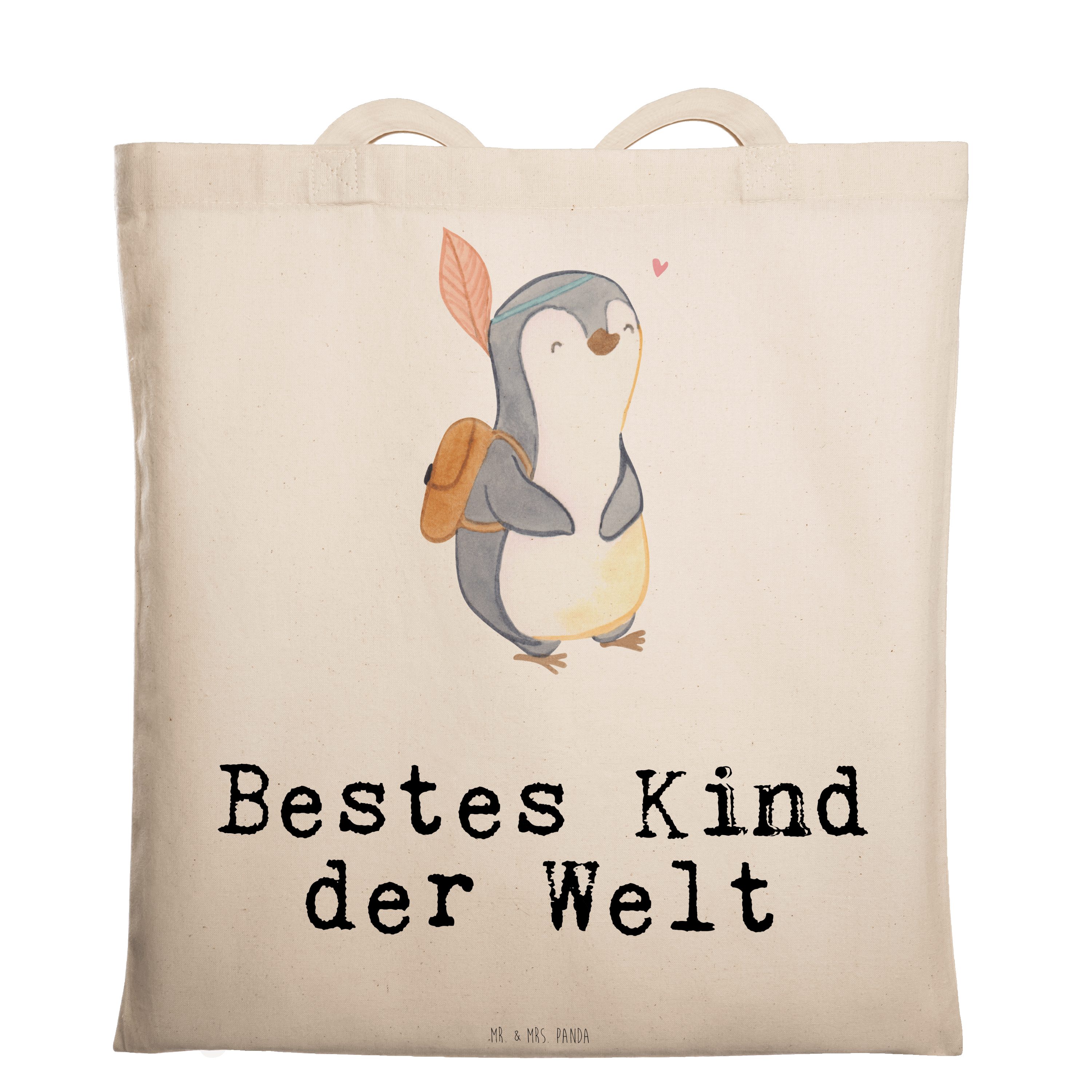 Tragetasche Welt Geschenk, Bestes Transparent Mr. Bedanken, (1-tlg) & Mrs. der - Panda Pinguin Kind - Sche