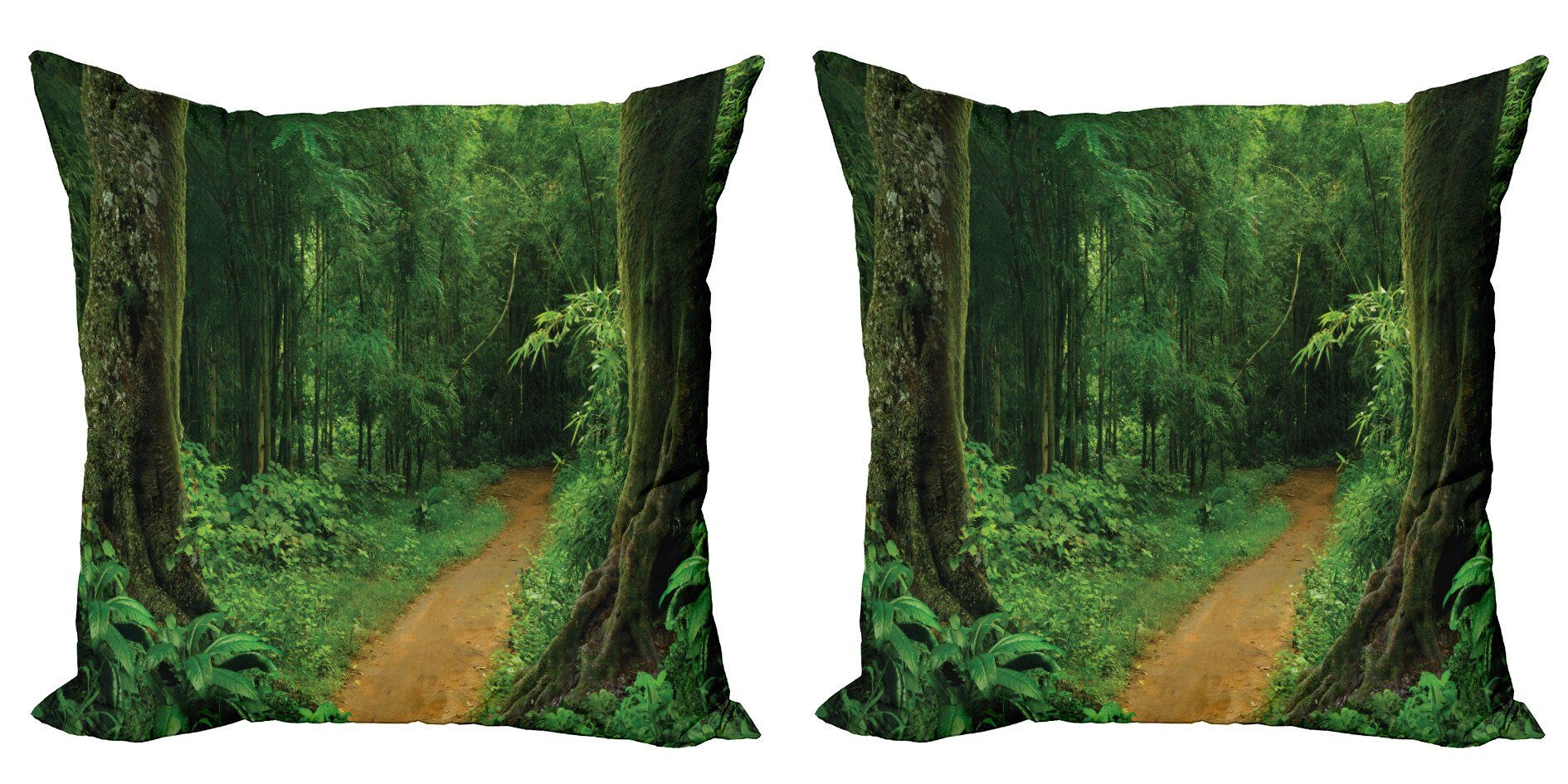 Kissenbezüge Modern Accent Doppelseitiger Digitaldruck, Abakuhaus (2 Stück), Urwald Natur Anruf parken Entwurf