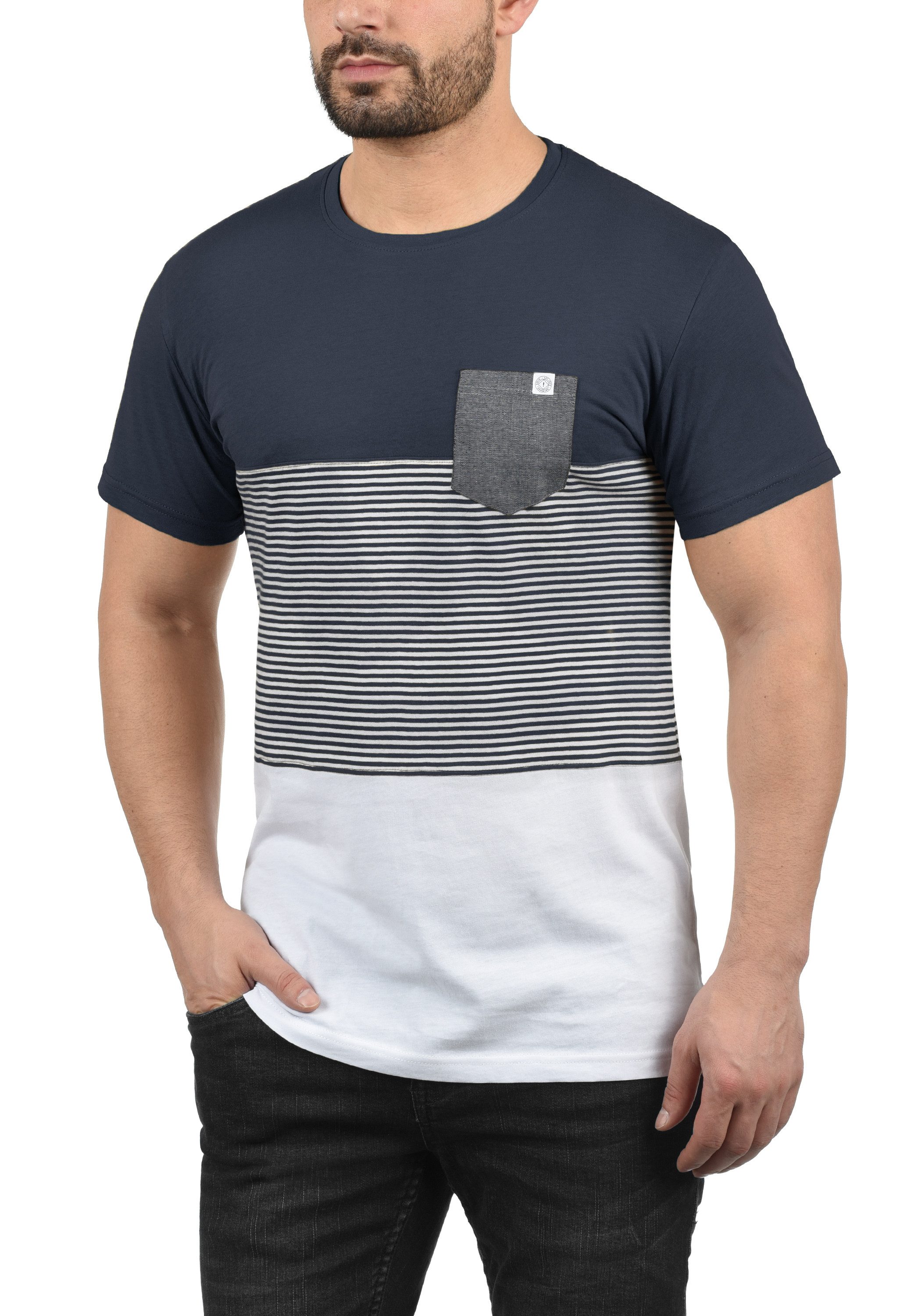 !Solid Rundhalsshirt SDMalte Kurzarmshirt mit Streifen günstig online kaufen