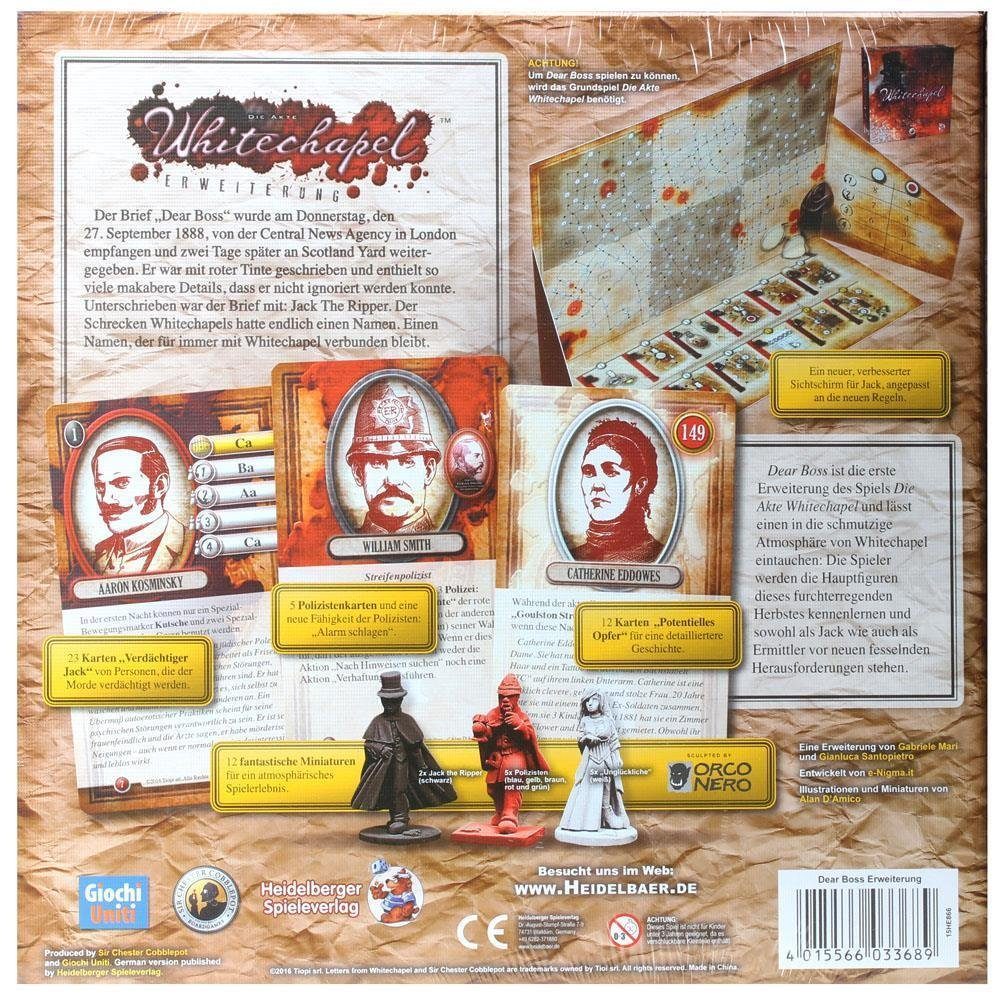 Giochi Uniti / Stratelibri Spiel Die Akte Whitechapel - Dear Boss Erweiterung
