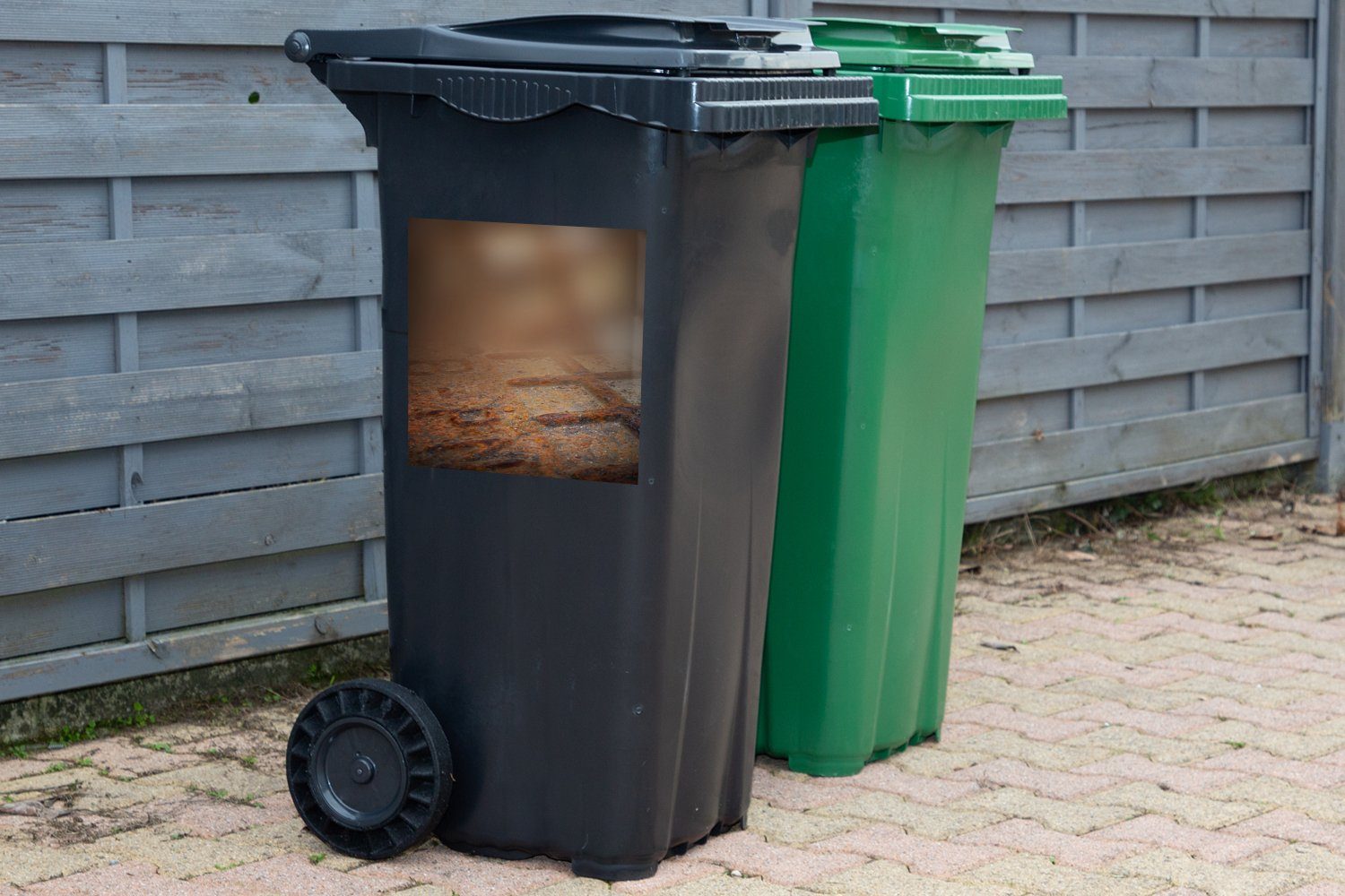 Mülleimer-aufkleber, - Sticker, Eisen Industriell Rost - Container, Abfalbehälter Wandsticker (1 Mülltonne, - MuchoWow St), Vintage