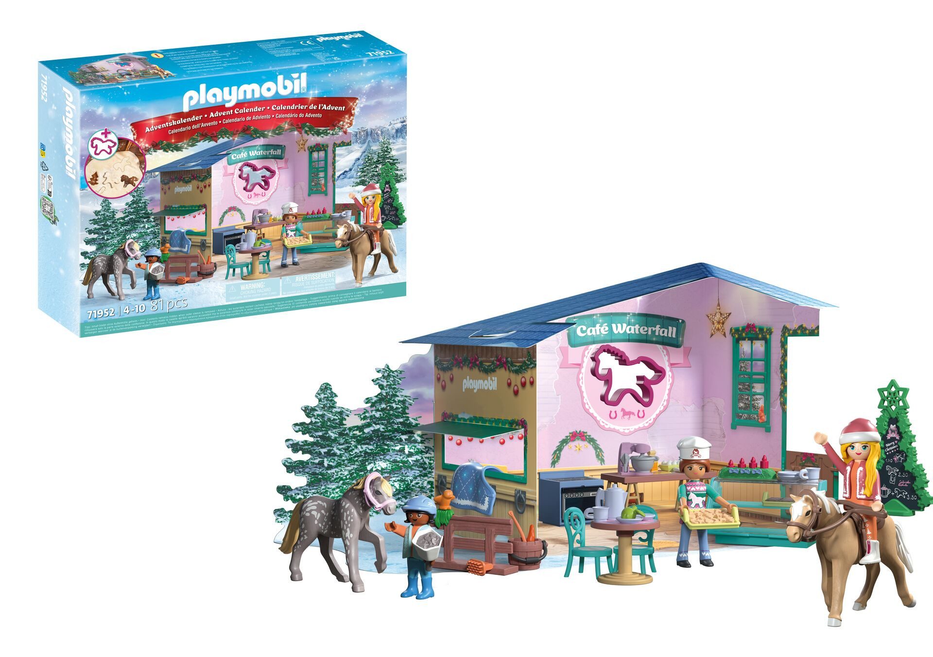 Playmobil® Spielzeug-Adventskalender Spielbausteine, Weihnachtsbacken Reitercafé (71952), Adventskalender, Made in Europe